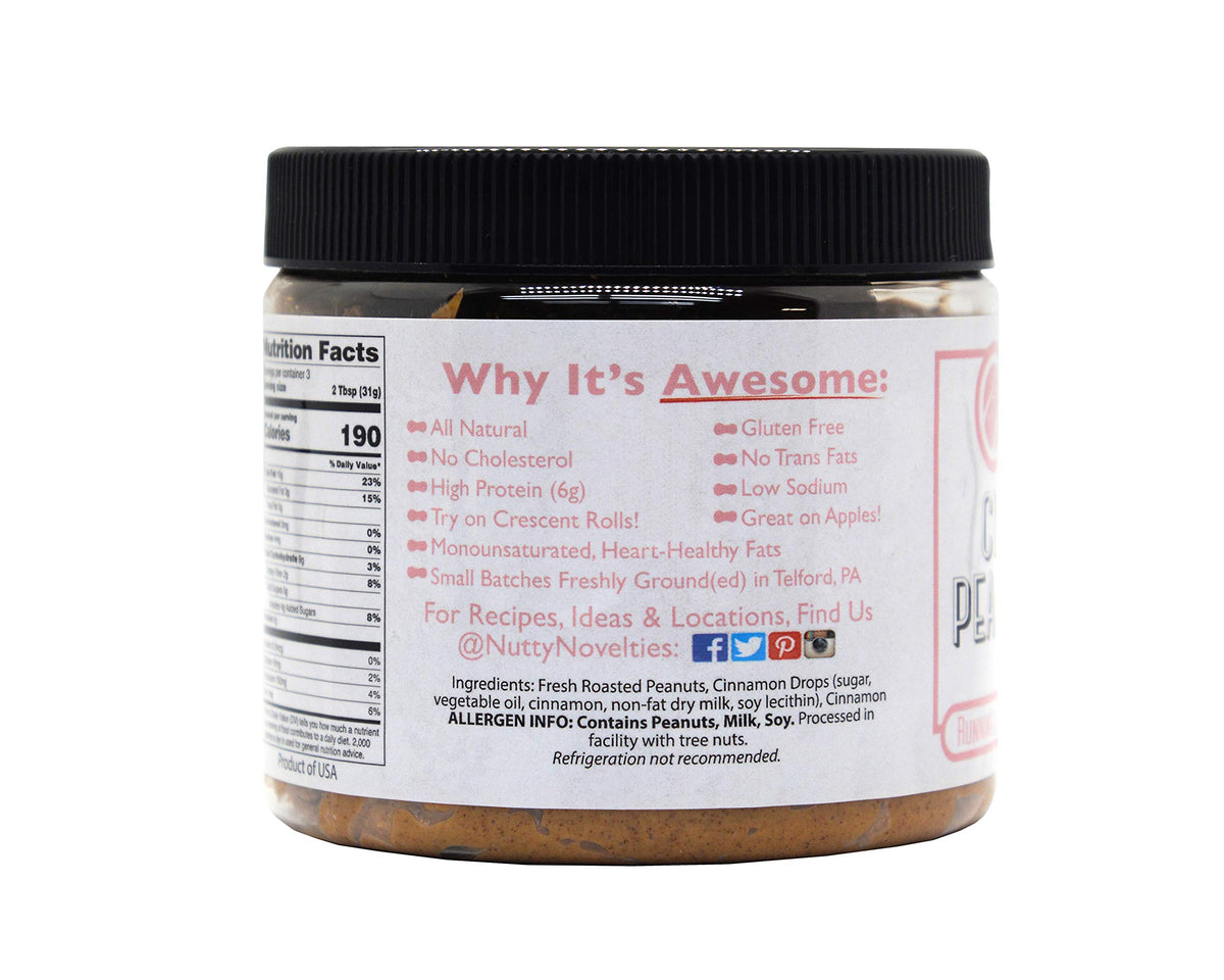 Nutty Novelties Cinnamon Peanut Butter - High Protein, Low Sugar - 30 Ounce