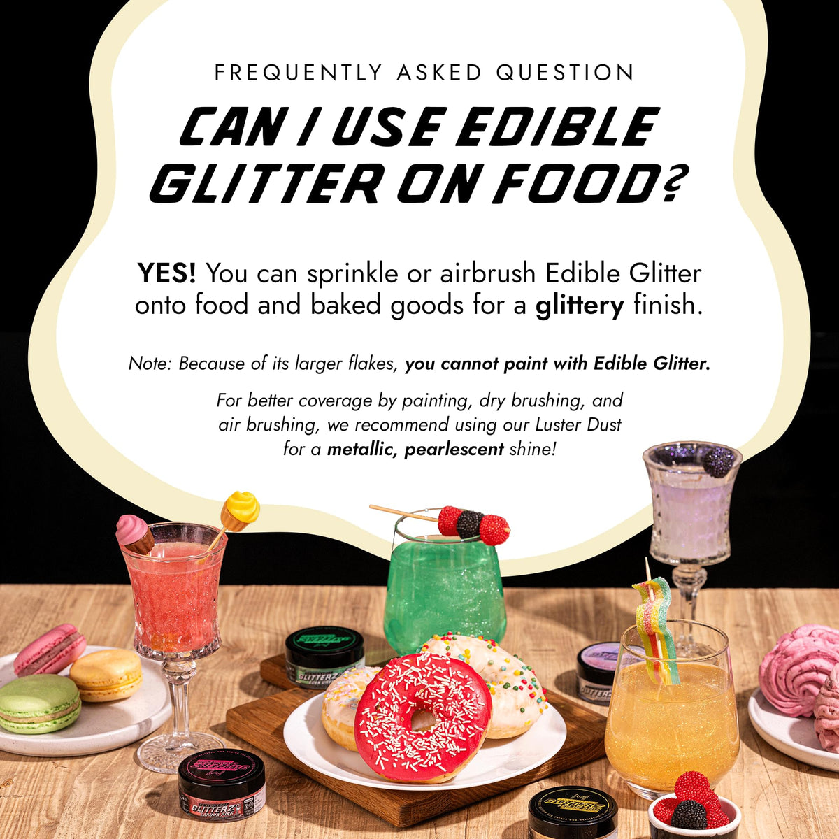 MONÉGASQUE Edible Glitter for Cocktails, Liquid Gold, 10g