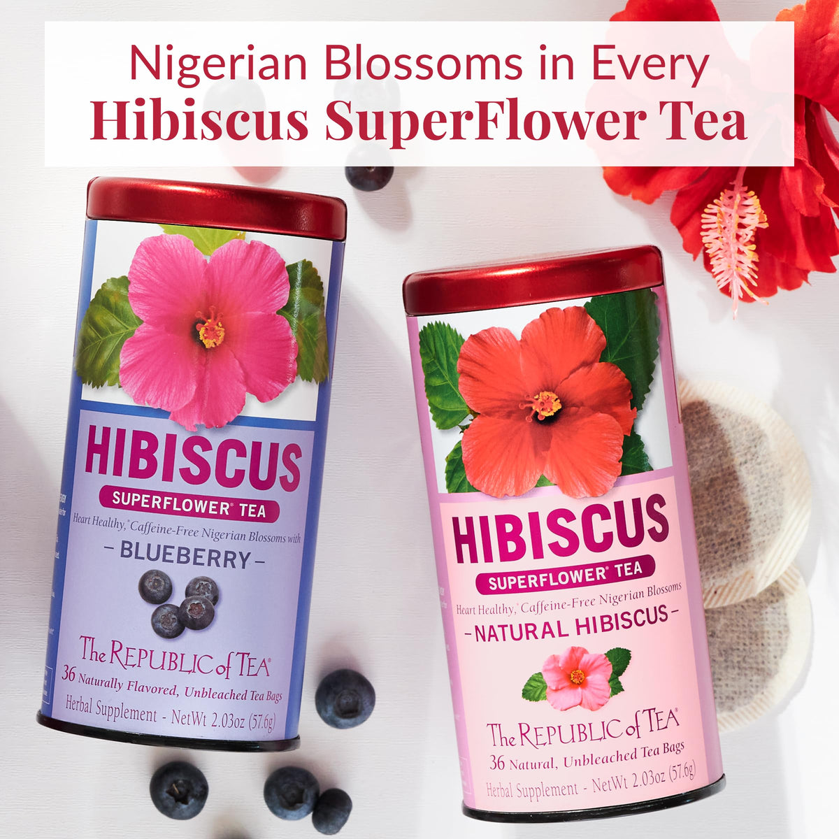The Republic Of Tea - Strawberry Hibiscus Tea, 36 Count