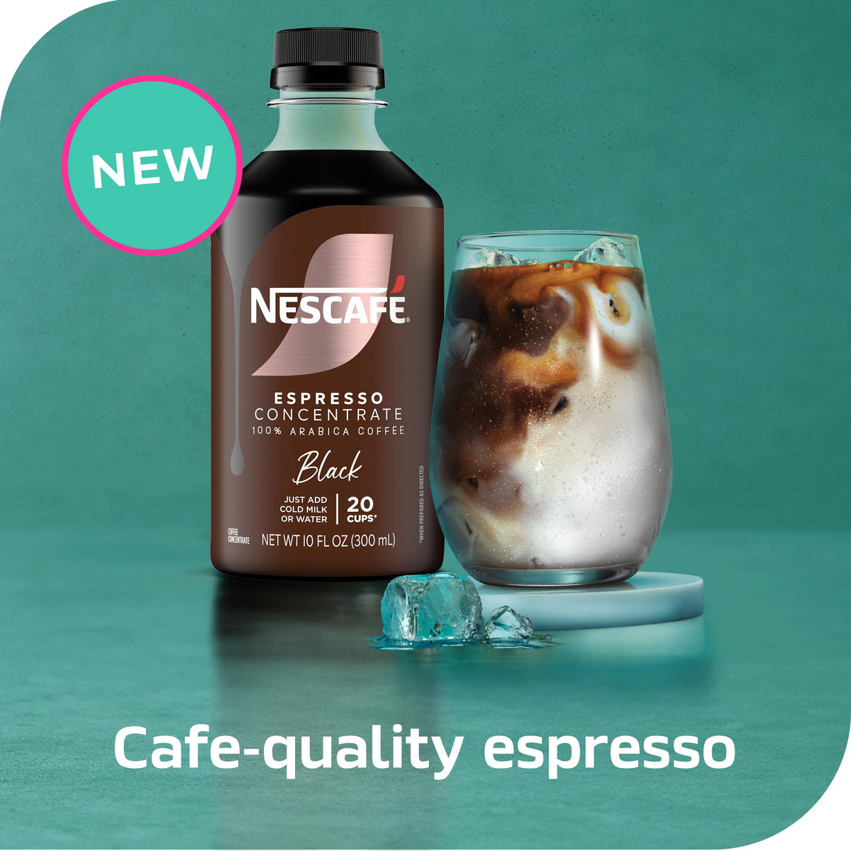 Nescaf   Espresso Concentrate, Instant Espresso Iced Coffee, Black, 1 Bottle (10 Fl Oz)