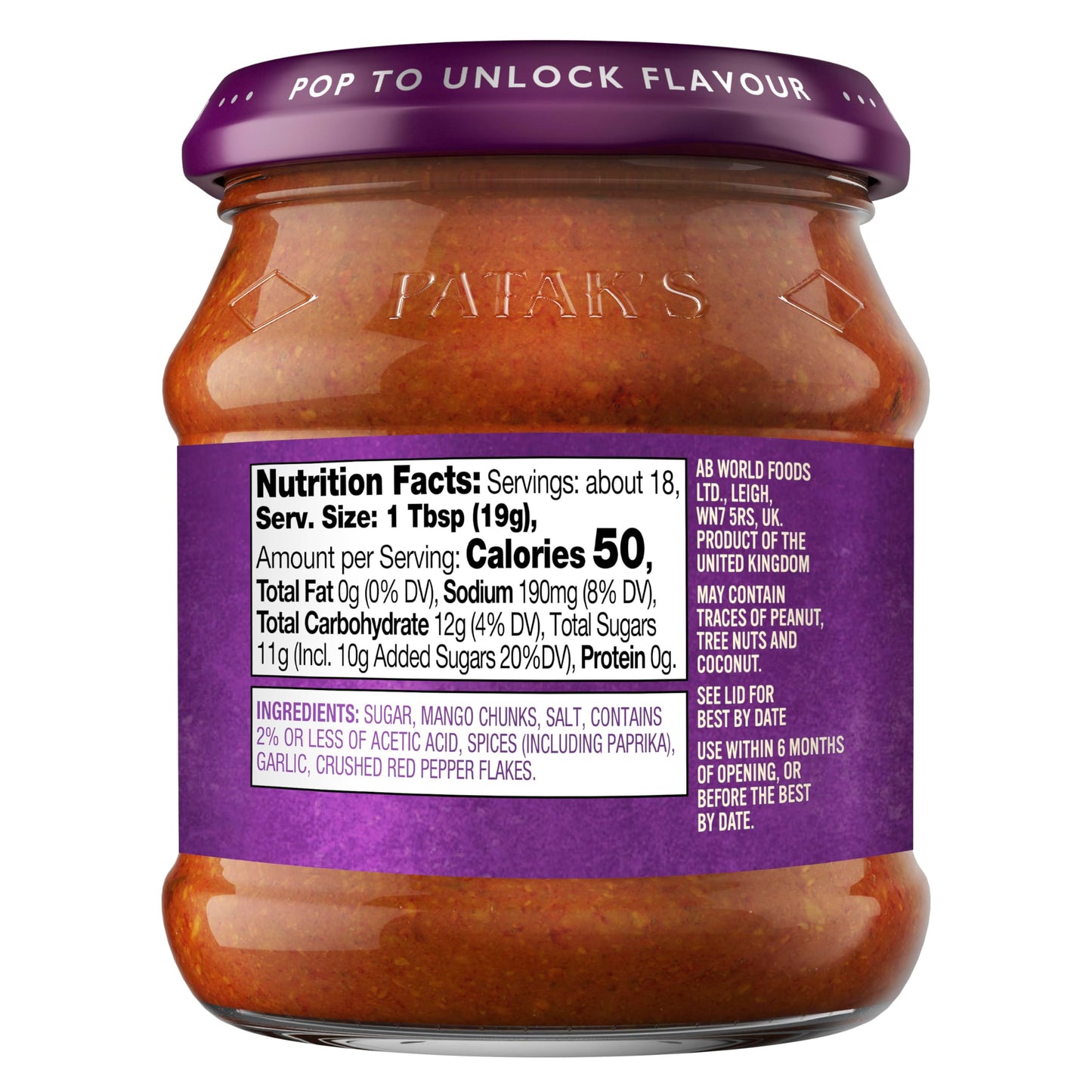 Pataks Hot Mango Chutney 12 Oz