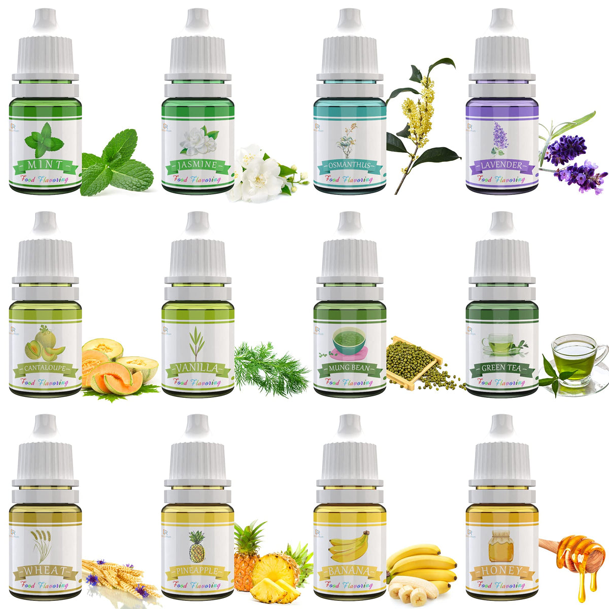 Food Flavoring Oil - 24 Pack Concentrated Flavor Oil For Baking, Cooking, Cosmetics - Liquid Lip Gloss Flavoring Oil Extract For