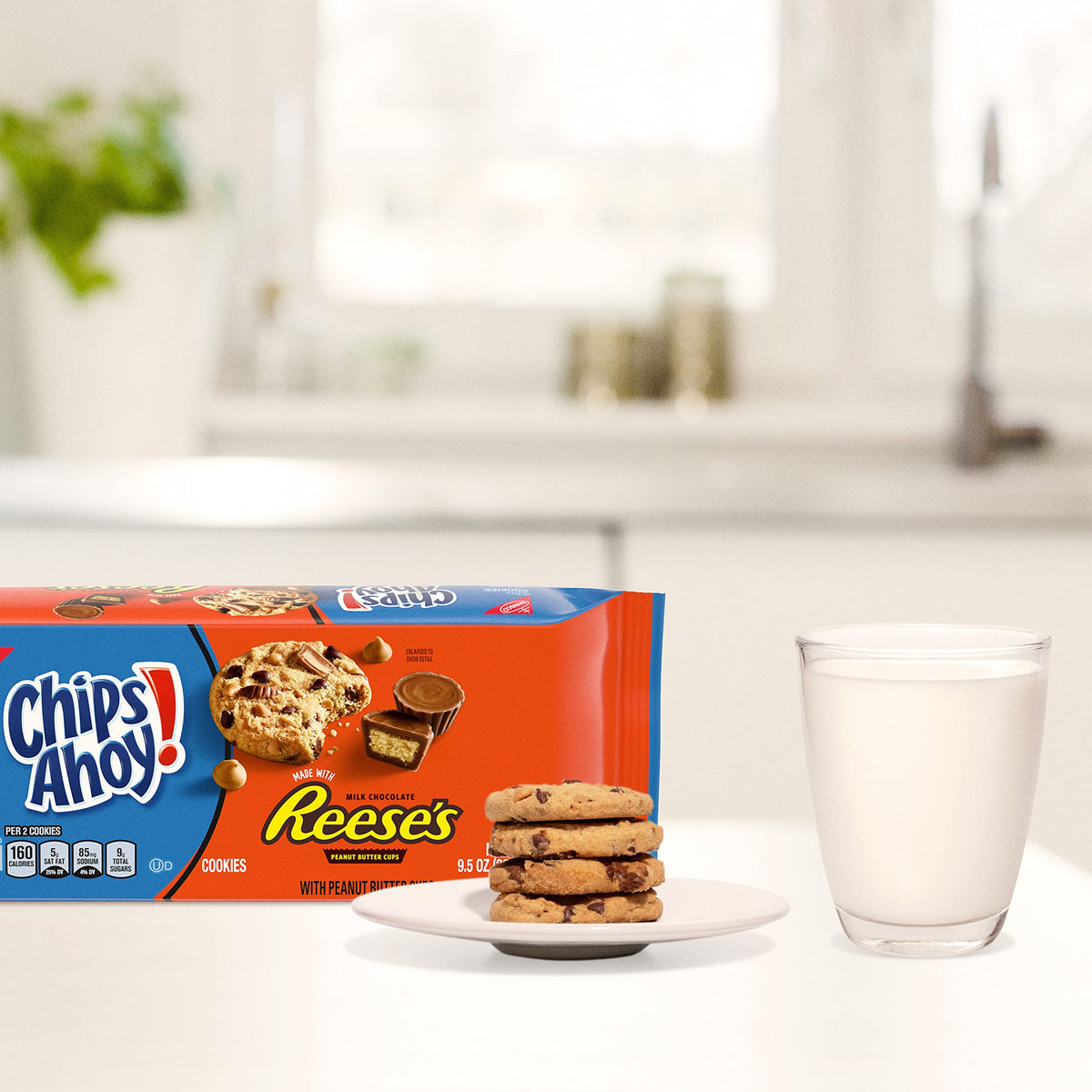 CHIPS AHOY! Reeses Peanut Butter Cup Chocolate Chip Cookies, 12 - 9.5 oz Packs