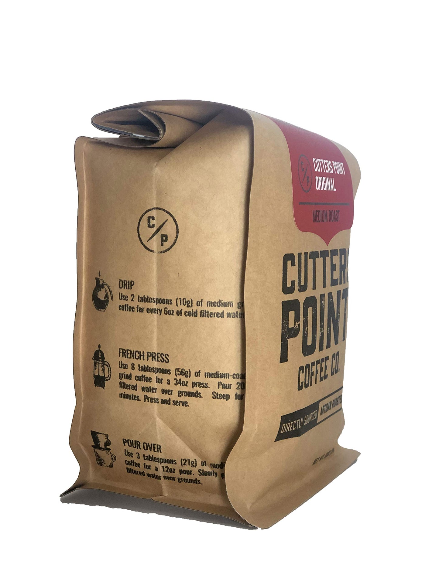 Cutters Point Coffee Original Medium Roast Whole Bean Coffee, 12oz
