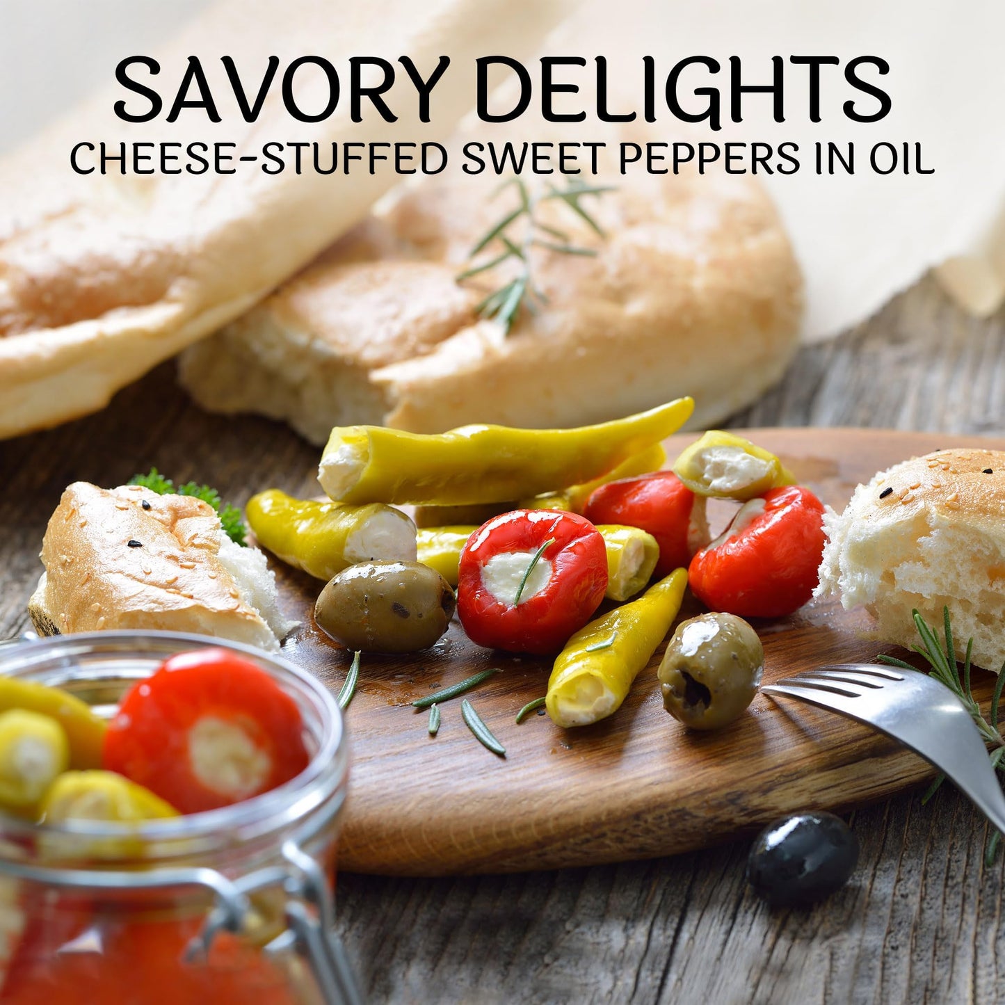 Tipsy Tapas Cheese Stuffed Sweet Peppers - Sweet Peppers Stuffed With Cream Cheese For Sandwiches, Appetizers, Hors Doeuvres, Ch