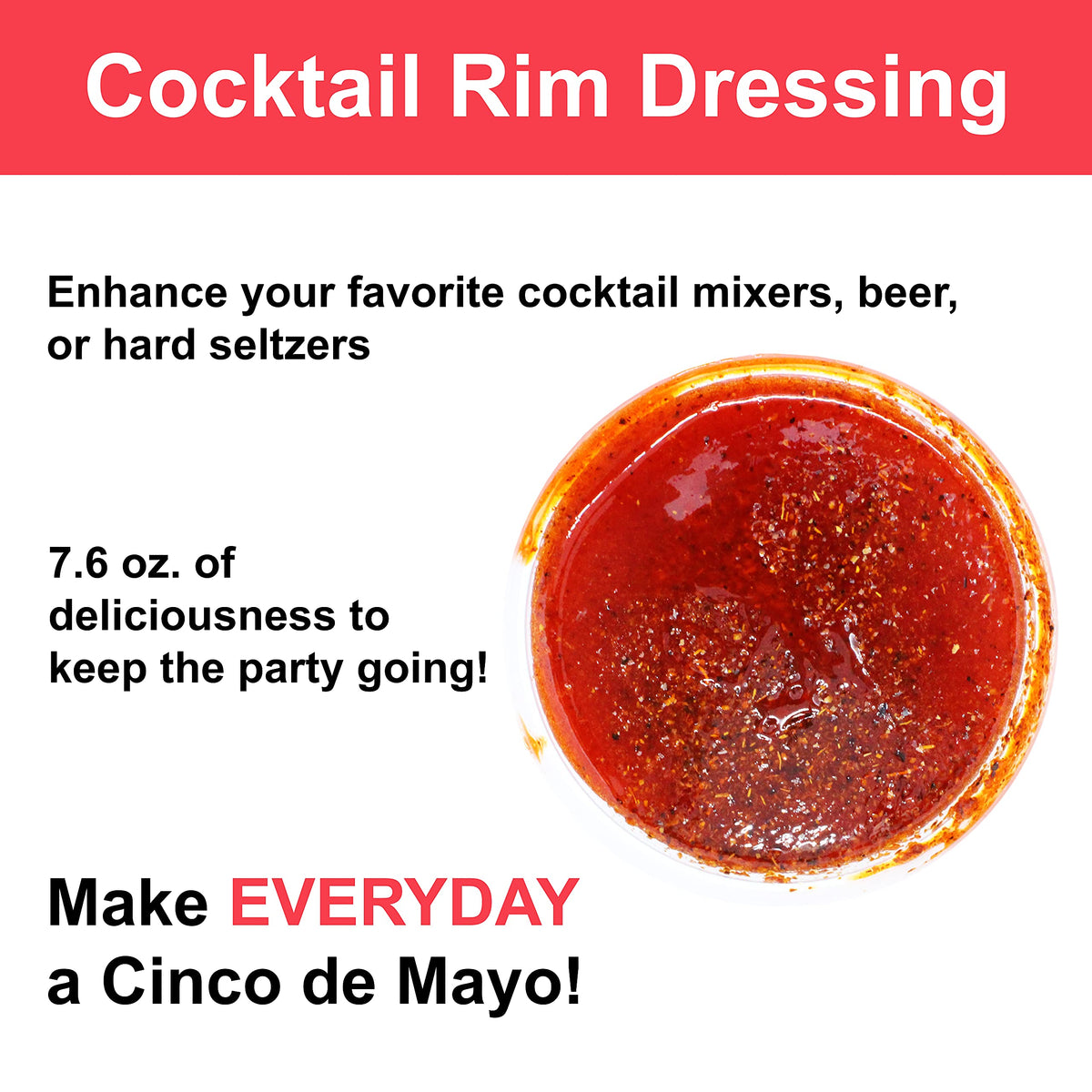 Cinco de Mayo Mango Rim Dip Cocktail Dressing, 3 Pack, 7.6 oz Containers, Glass