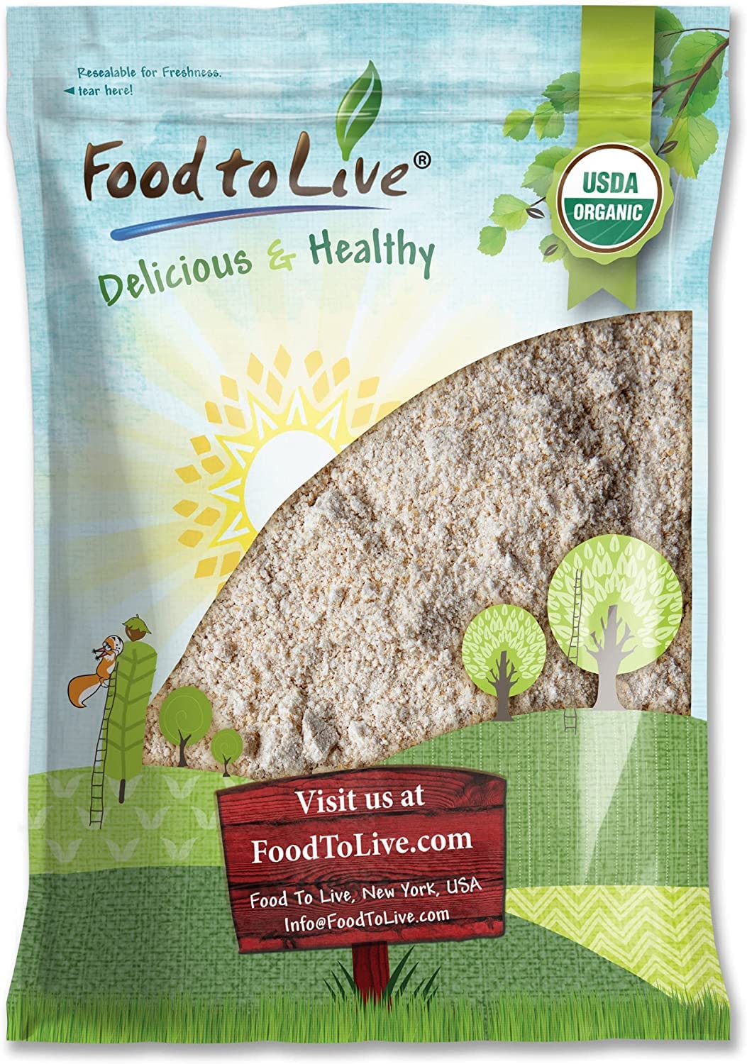 Food to Live Organic Whole Grain Buckwheat Flour, 8 Pounds - Non-GMO, Kosher, Unbleached, Unbromated, Unenriched, Stone Ground, 