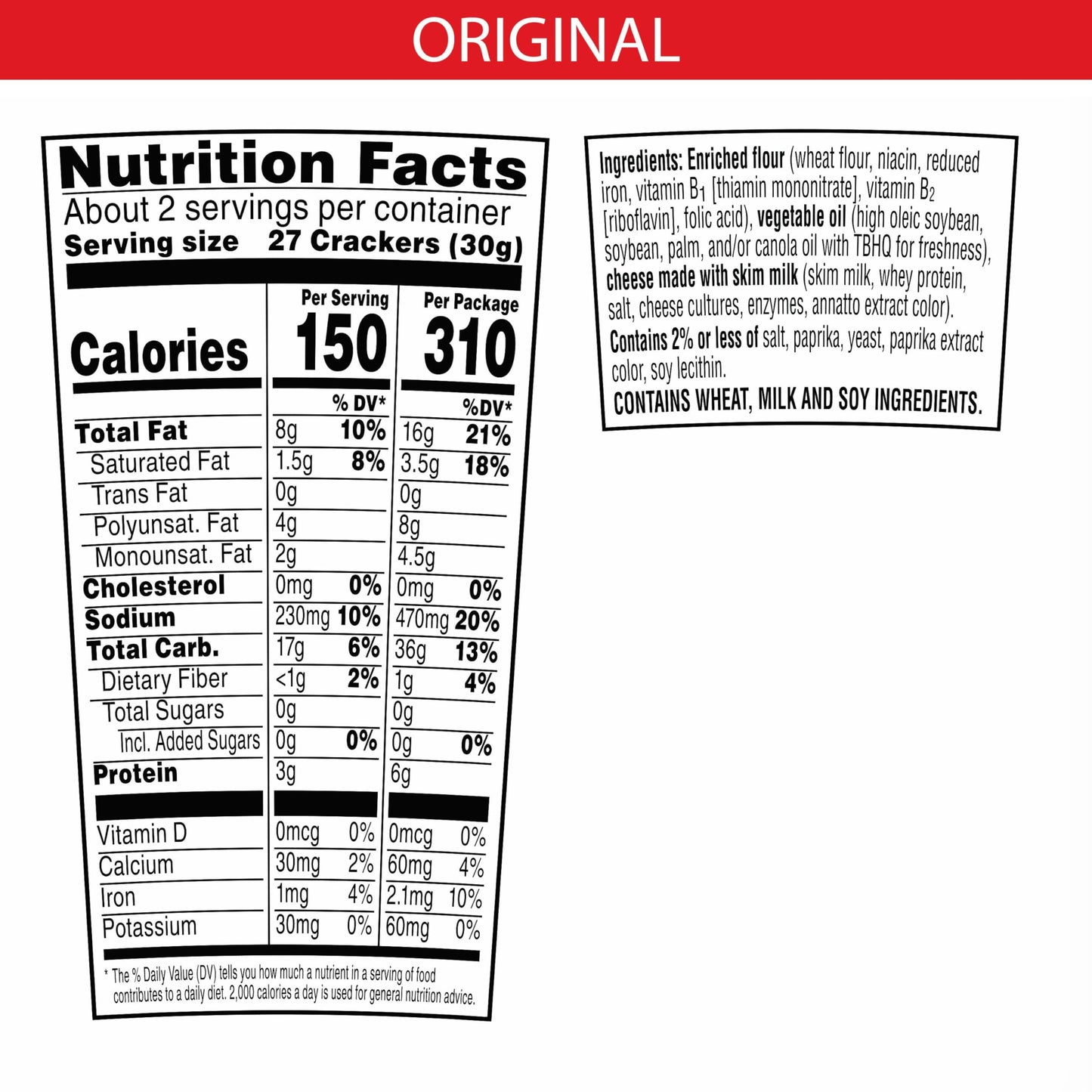 Cheez-It Cheese Crackers, Baked Snack Crackers, Office And Kids Snacks, Original, 22Oz Case (10 Cups)