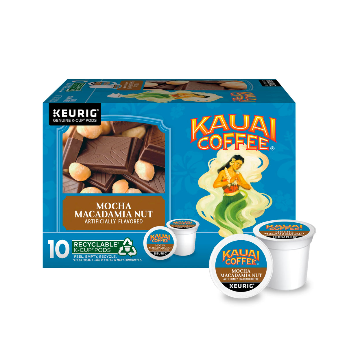 Kauai Coffee Keurig K-Cup Pods - Mocha Macadamia Nut Flavor - Premium Arabica (1 Pack Of 10 Single-Serve Cups)