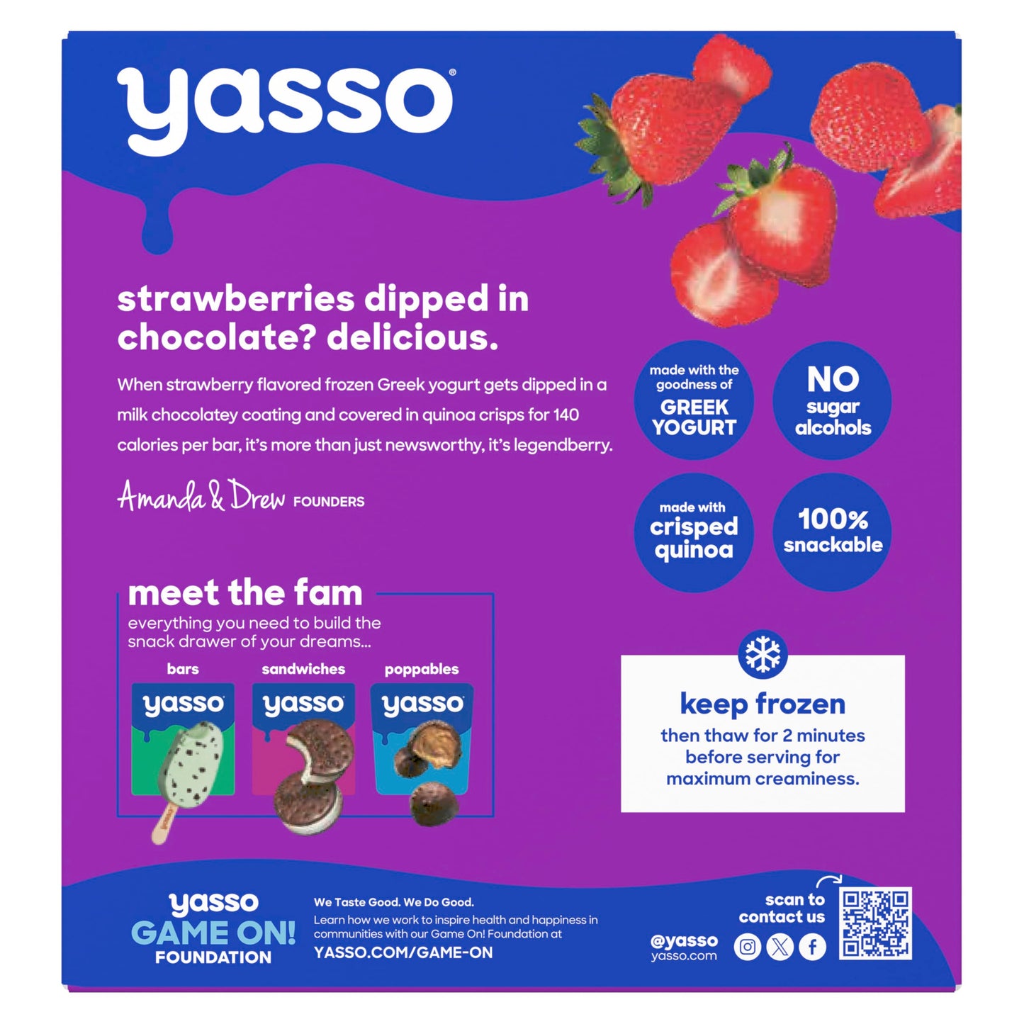 Yasso Frozen Greek Yogurt Bars Strawberry Chocolate Crunch Bars 4 Count for a ridiculously creamy frozen snack made with the goo