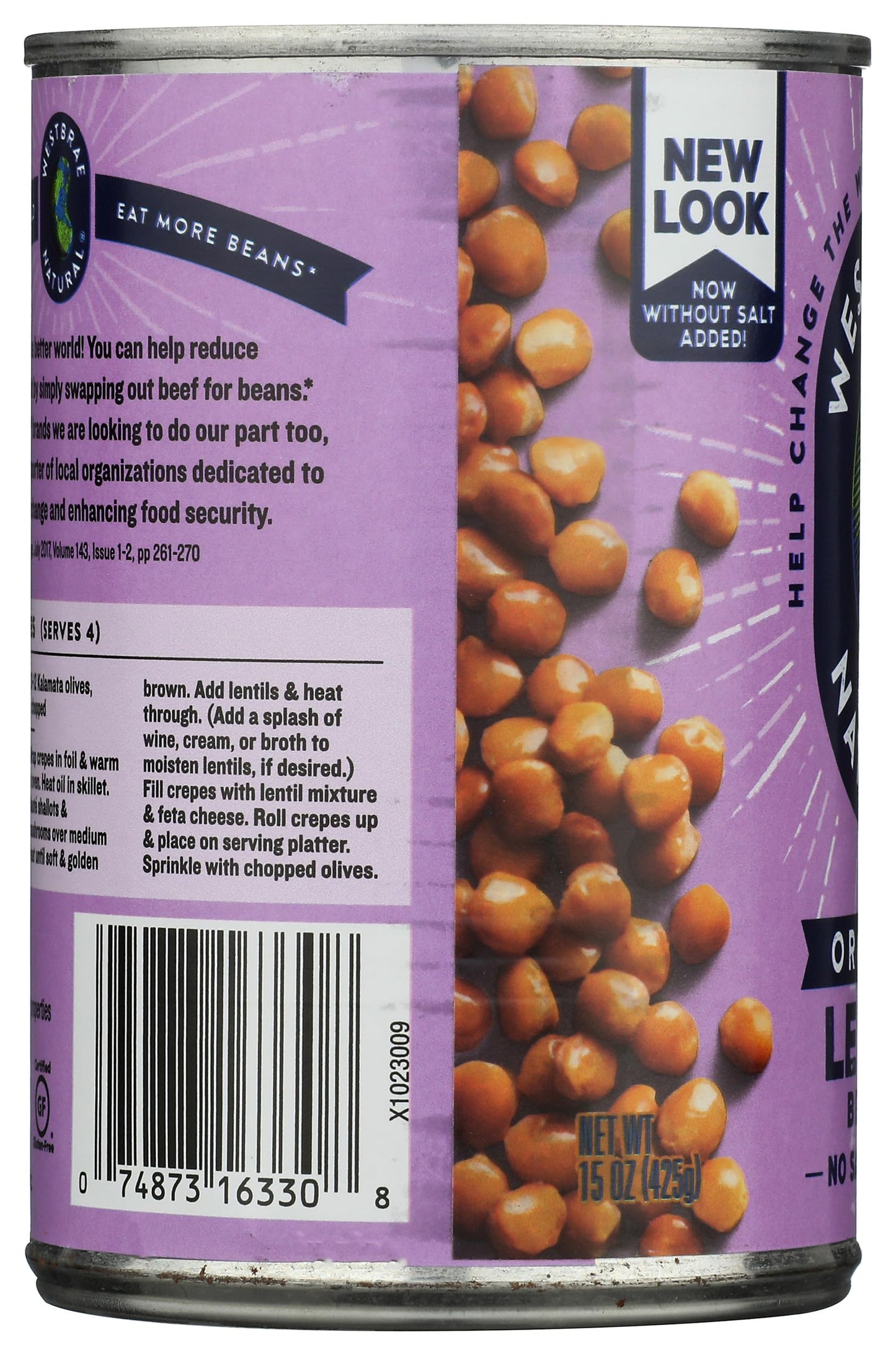 WESTBRAE NATURAL Organic Lentils, 15 OZ