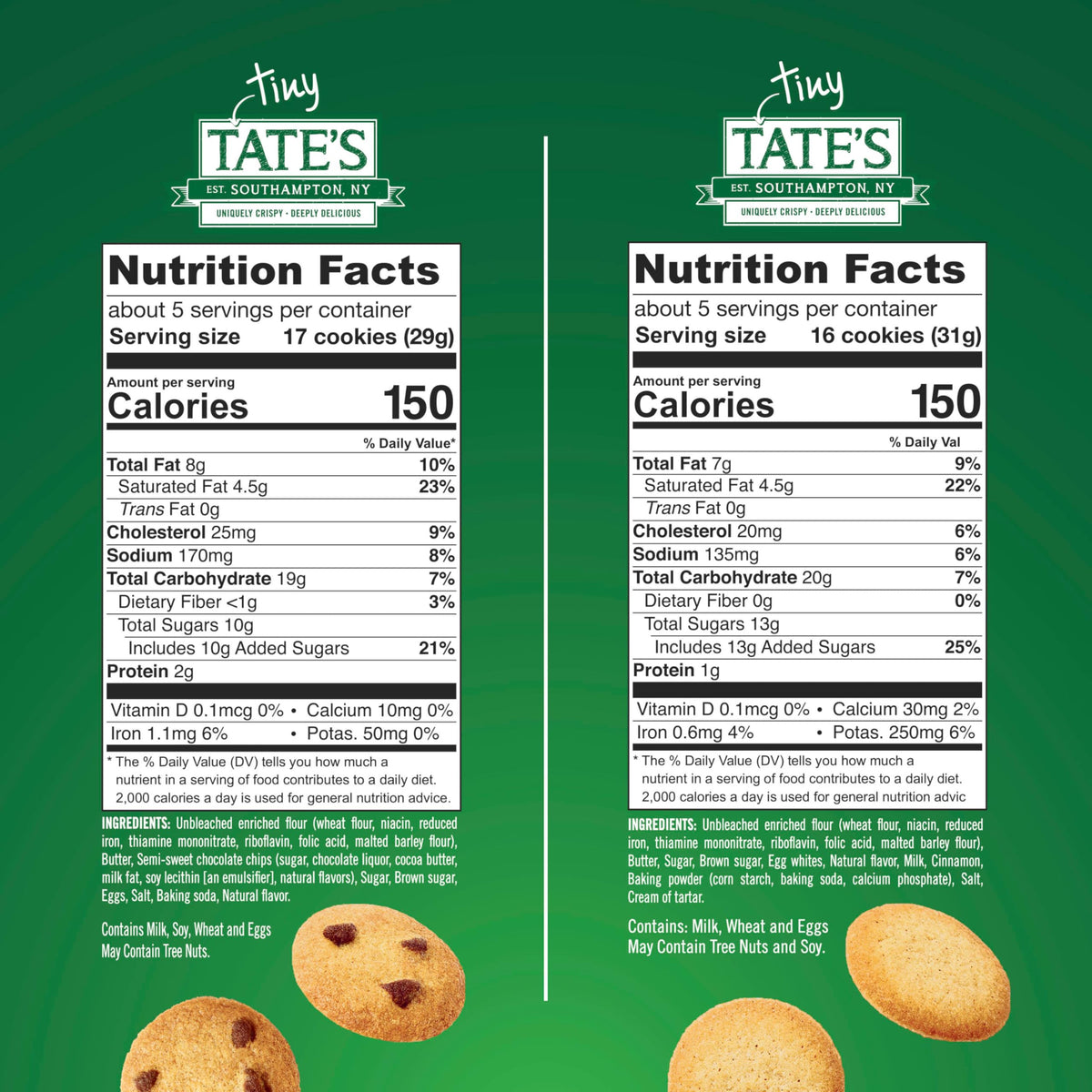 Tates Bake Shop Tiny Tates Variety Pack, Chocolate Chip & Snickerdoodle Cookies, 3-5.5 oz Bags