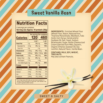 Vanilla Bean Flavor Pretzels - 4 Oz Gourmet Snack, Crunchy Bite-Sized Treats with Rich Butter Toffee Coating - Perfect for Shari