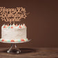 Personalized Happy Birthday Cake Topper Customized With Any Age Name Party Cake Decoration 16 18 21 40 60 Double Sided Glitter Card Baby Pink