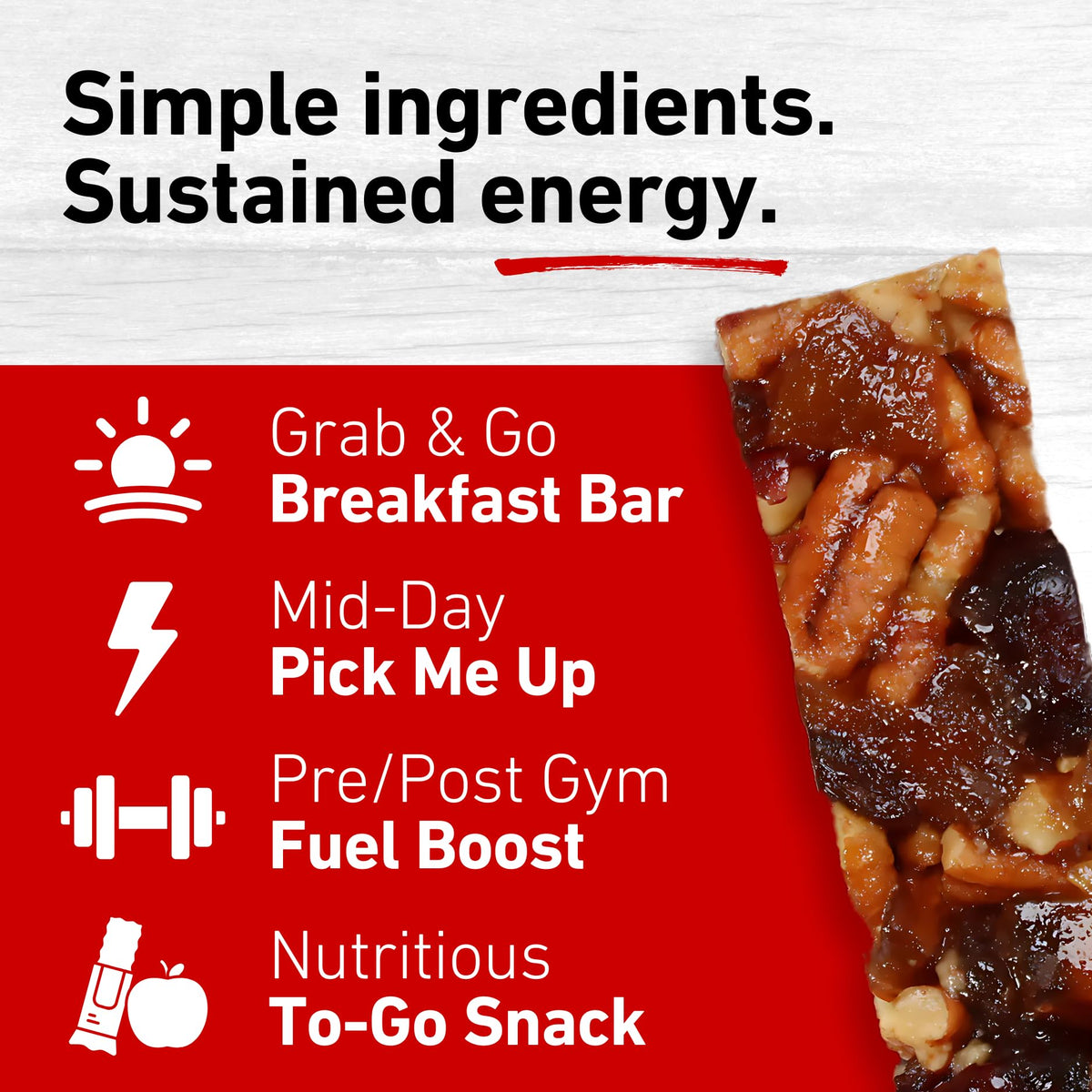 Collin Street Bakery Fruitcake Bar - Chewy Breakfast Bar & On-The-Go Snack - Gluten Free, Soy Free, & Dairy Free Fruit & Nut Bar - Individually Wrapped Soft Snack Bars (1.4.Oz Each) - 12 Pack