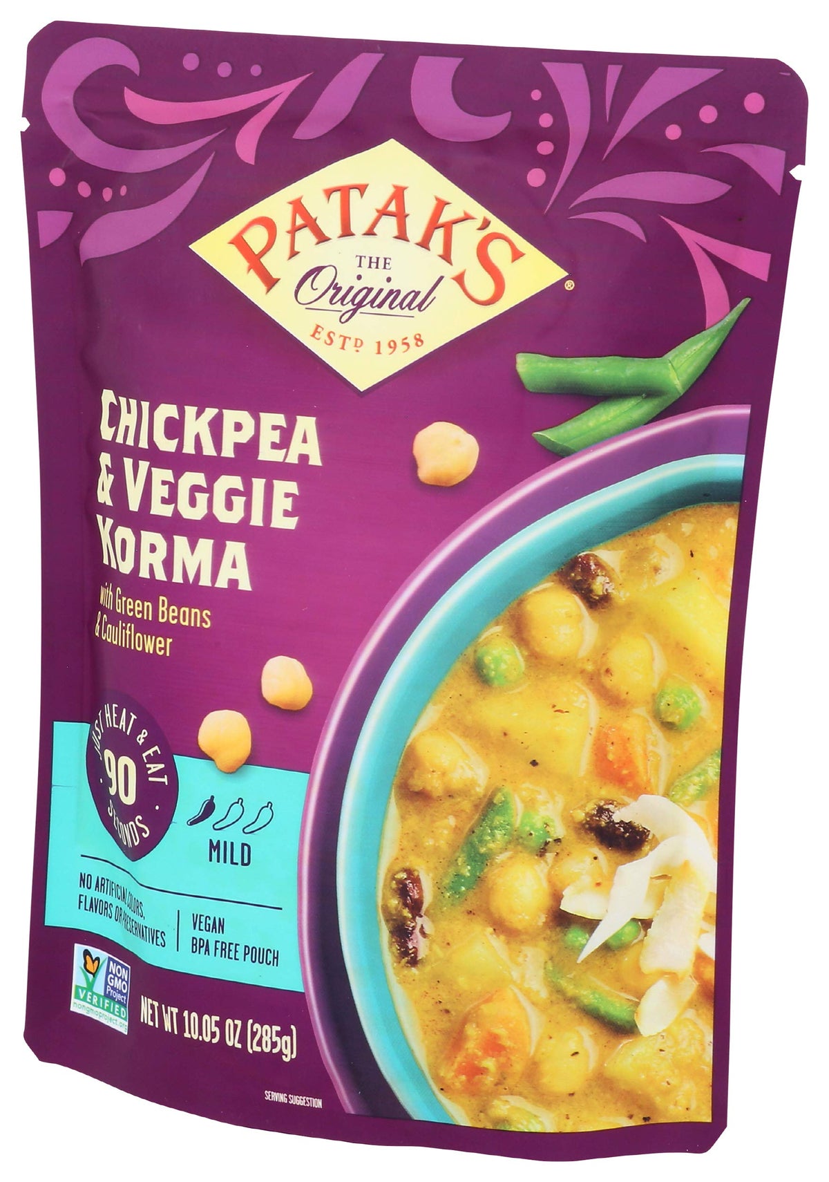 Patak'S Chickpeas And Veggie Korma Ready To Heat Curry, 10.05 Fl Oz