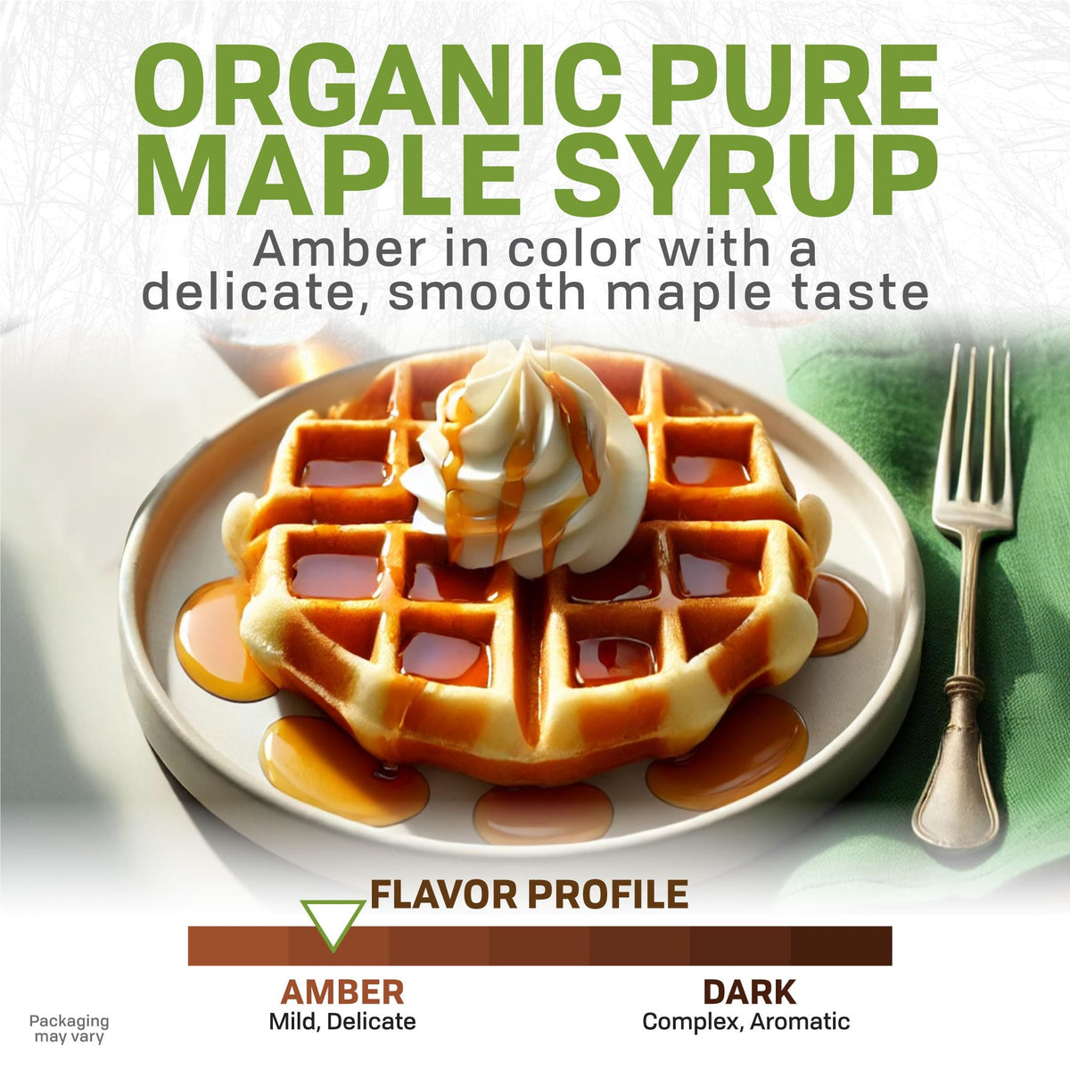Maple Valley Organic Maple Syrup, Amber & Rich Flavor, 16 Fl Oz Glass Bottle