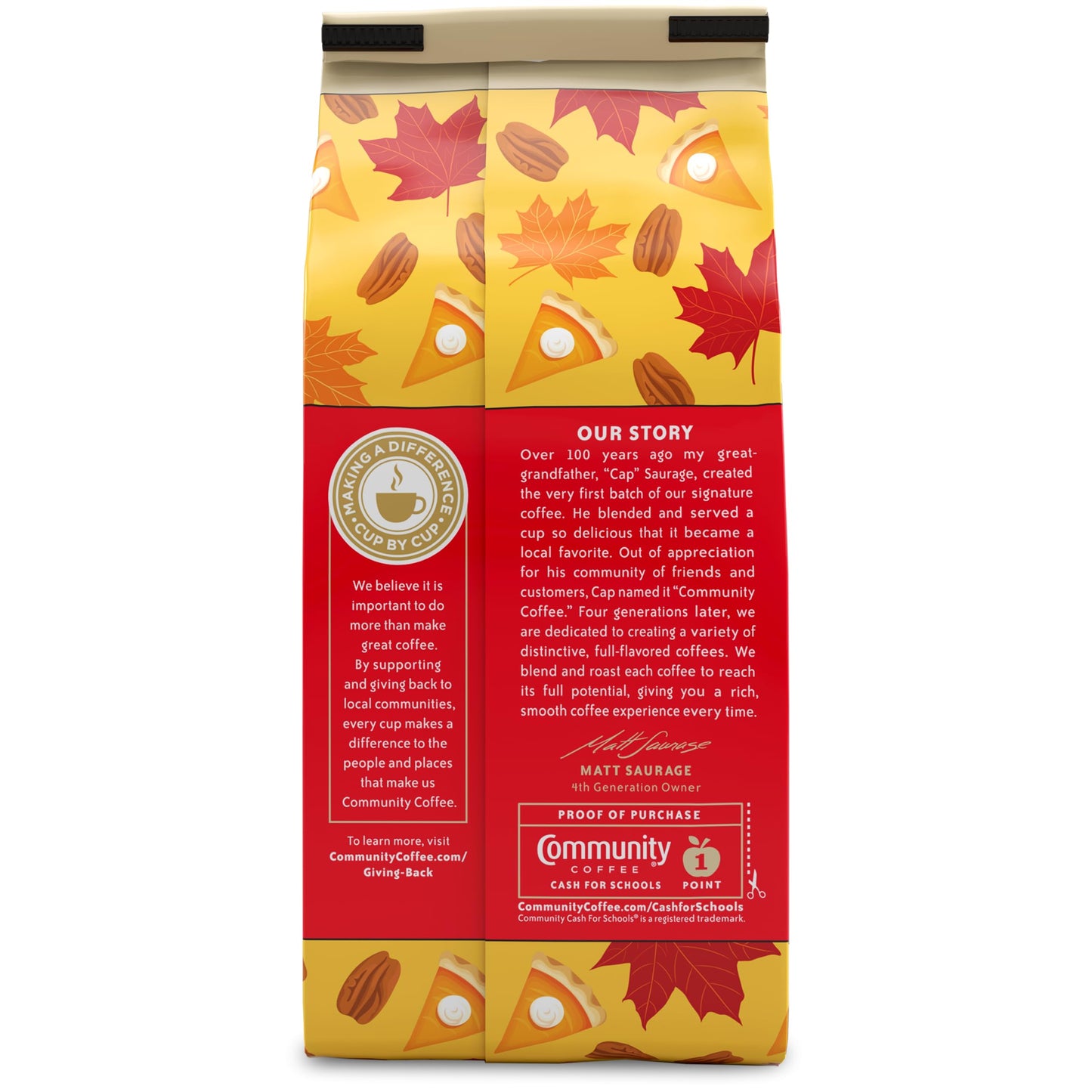 Community Coffee Spiced Pumpkin Pecan Pie Flavored Ground Coffee, Medium Roast, 11 Ounce Bag