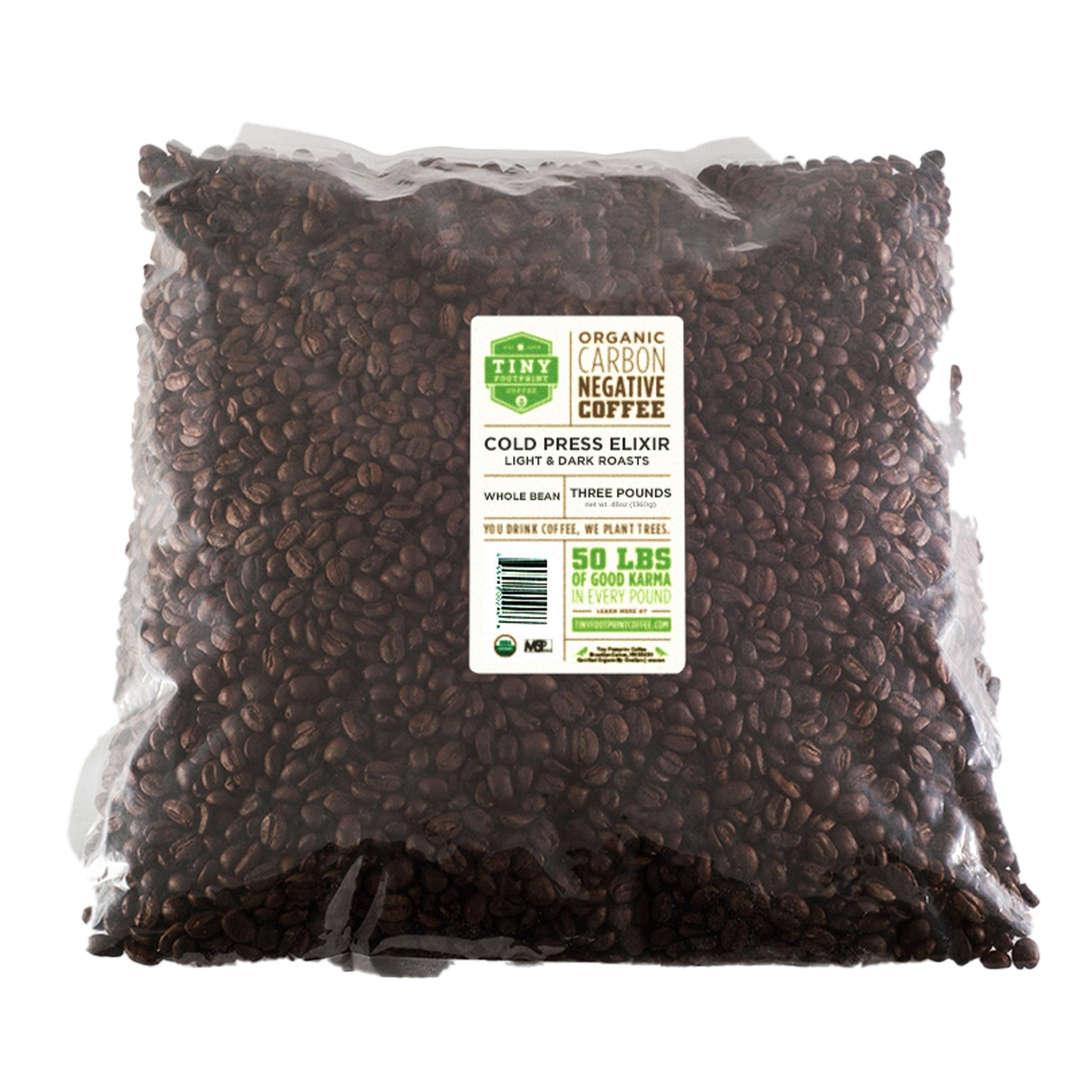 Tiny Footprint Coffee Organic Cold Brew, Light & Dark Roasts, Whole Bean, 48 oz, Fair Trade, Carbon Negative