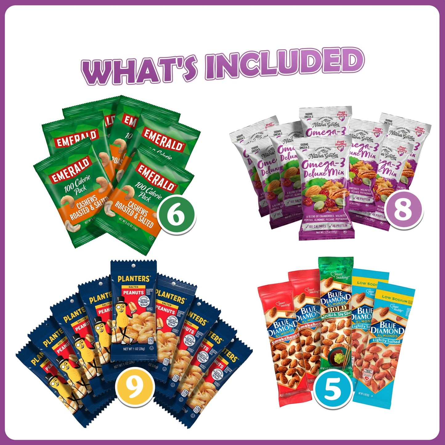 Healthy Nuts & Trail Mix Variety Snack Box | 55 Count | Bulk Office Snacks, Birthday Gift, College Care Package, School, Parties