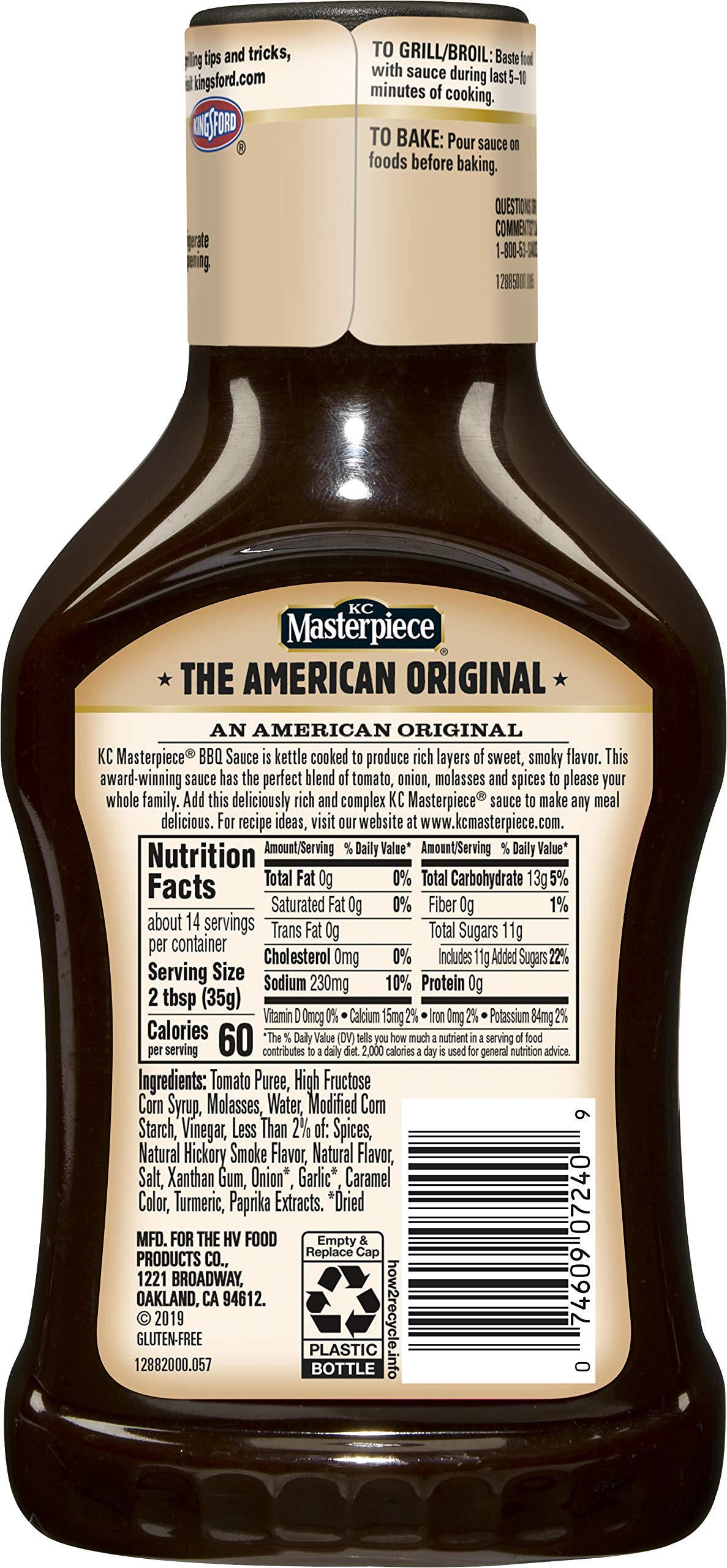 KC Masterpiece Original Barbecue Sauce, 18 Ounces, Package May Vary