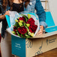 Benchmark Bouquets, Red Elegance, Glass Vase Included, Gift Fresh Flowers for Birthday, Anniversary, Get Well, Sympathy, Congrat