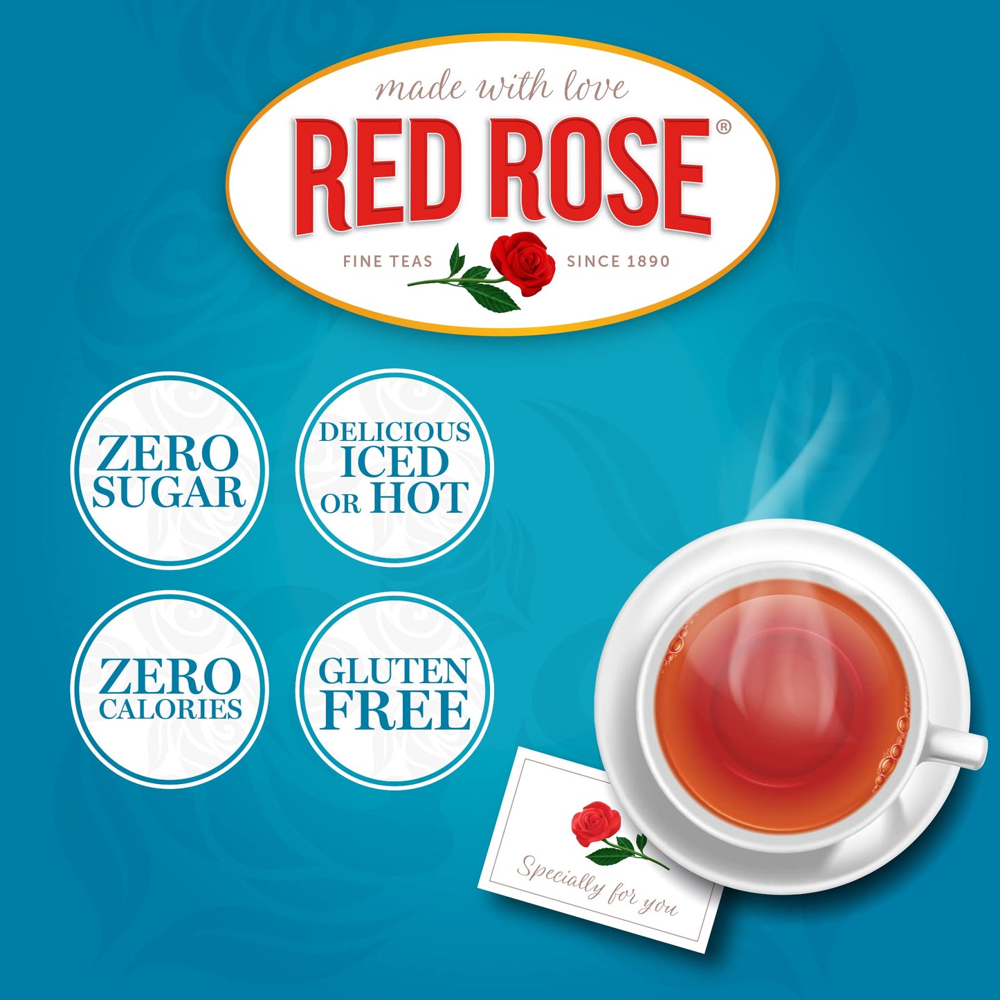 Red Rose Bold Black Tea - 40 Individually Wrapped Tea Bags, 6Count