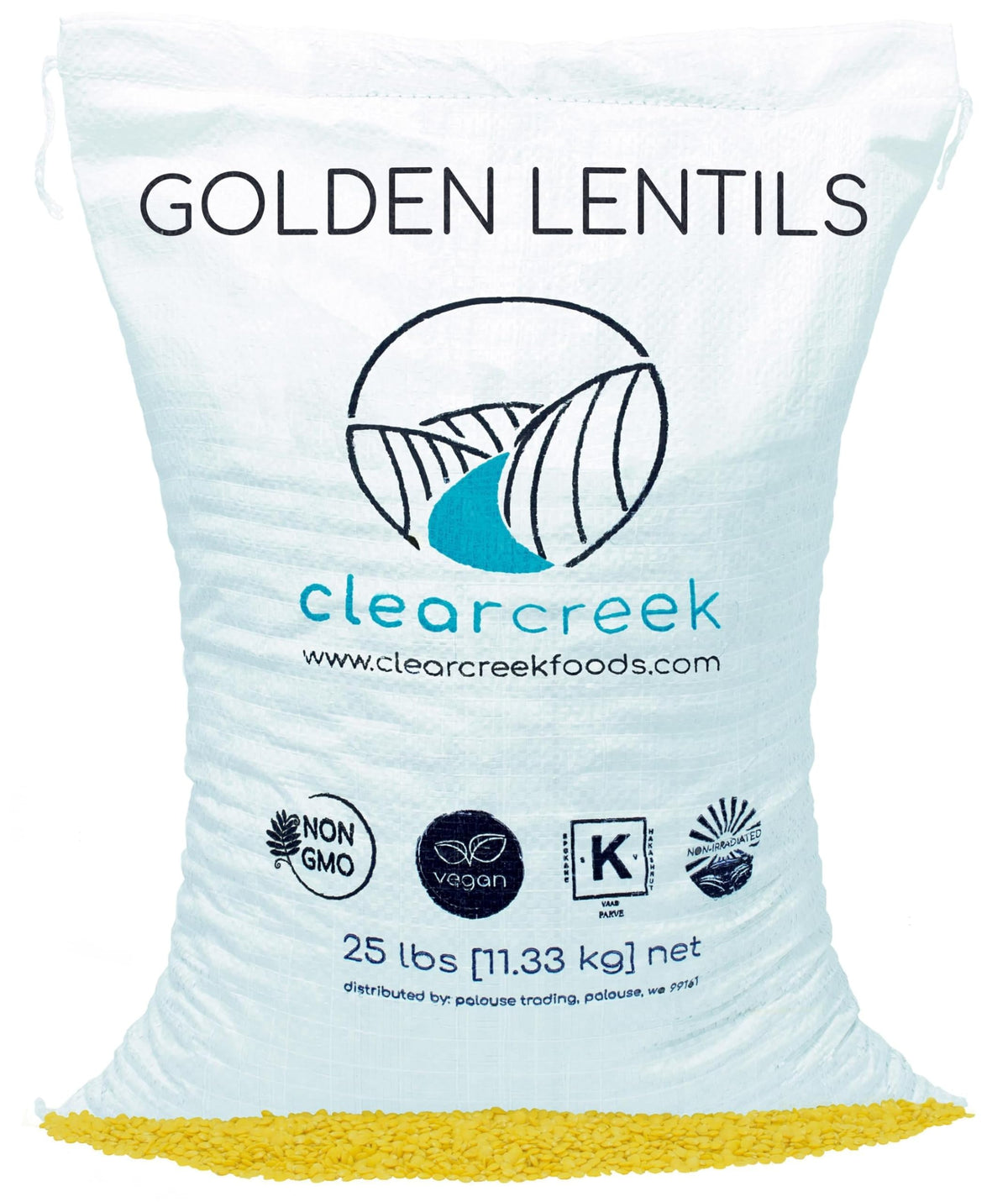 Certified Glyphosate Residue Free Yellow Lentils Grown Montana | 25 LBS | Non-GMO | Non-Irradiated (Will Sprout) | Kosher