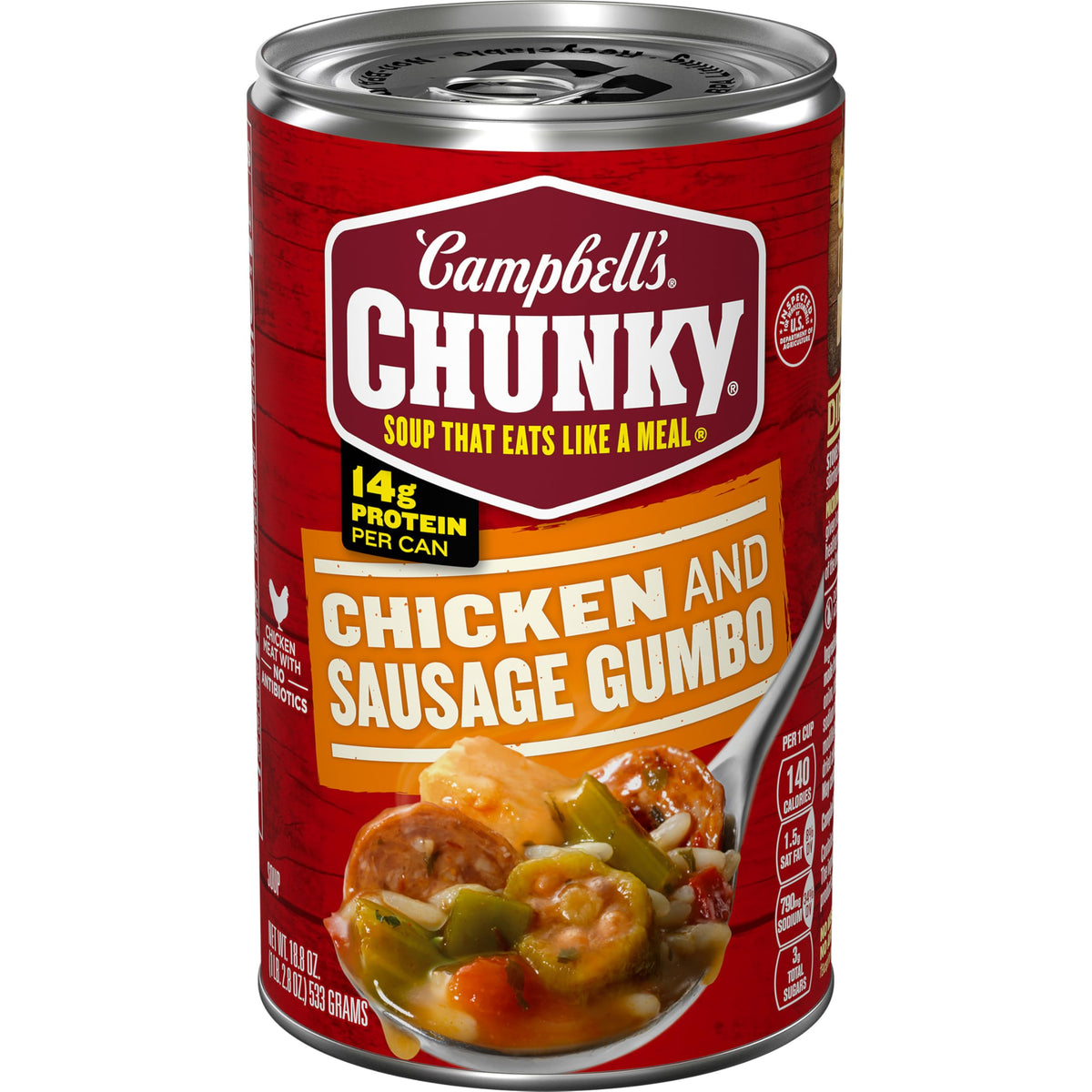 Campbell'S Chunky Soup, Chicken And Sausage Gumbo, 18.8 Oz Can