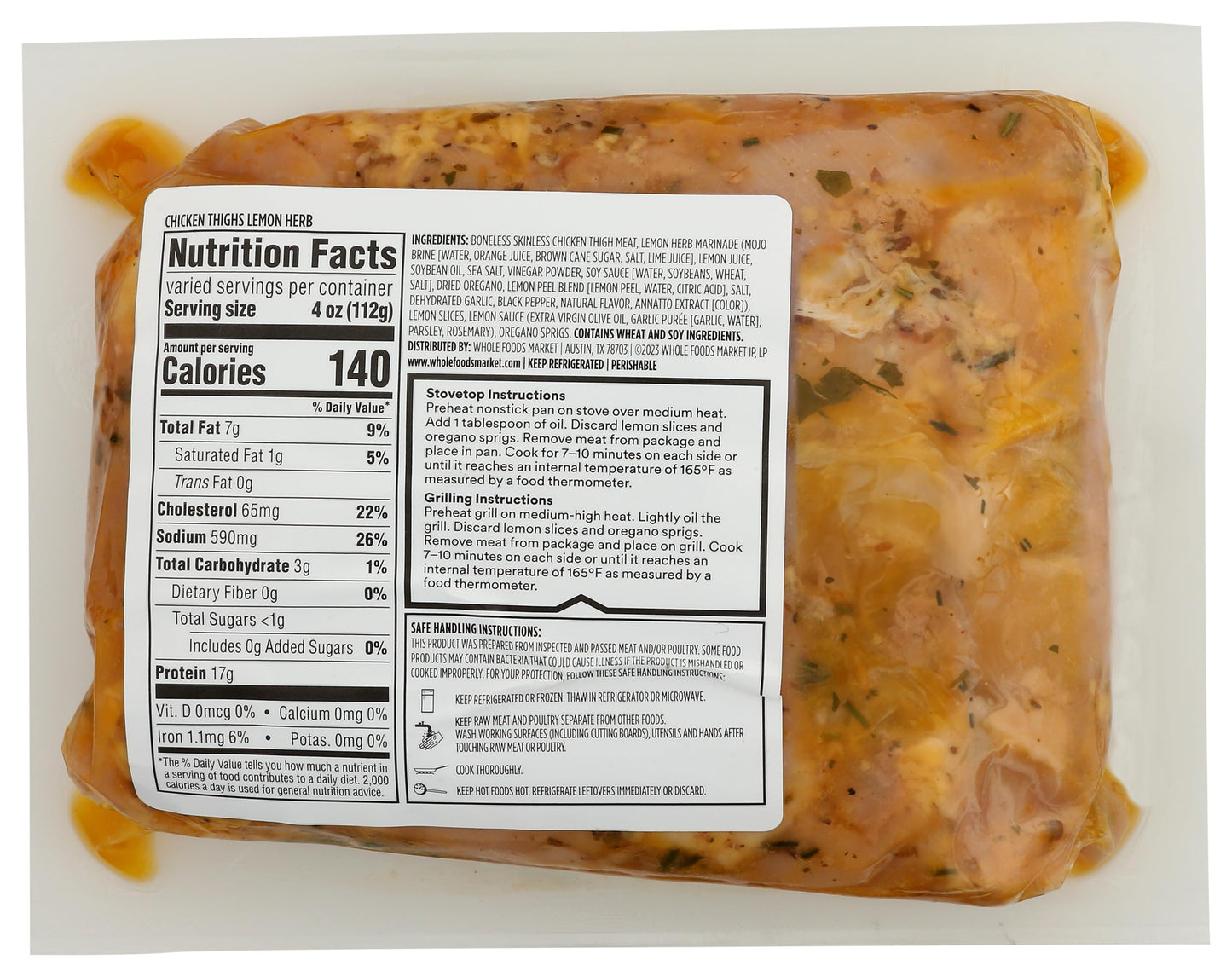 Whole Foods Market Kitchens Lemon Herb Boneless Skinless Chicken Thighs