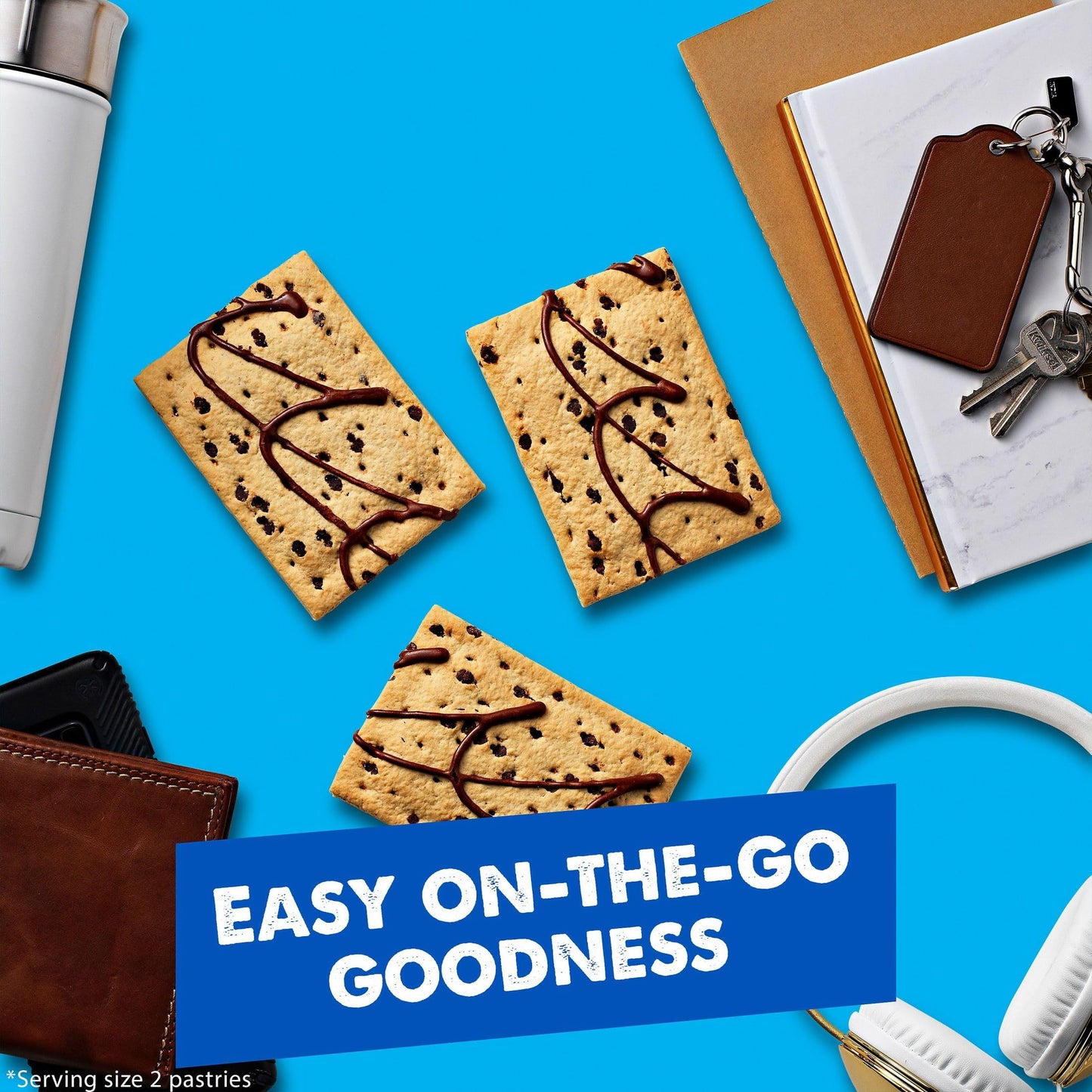Pop-Tarts Toaster Pastries, Breakfast Foods, Kids Snacks, Frosted Chocolate Chip (96 Pop-Tarts)