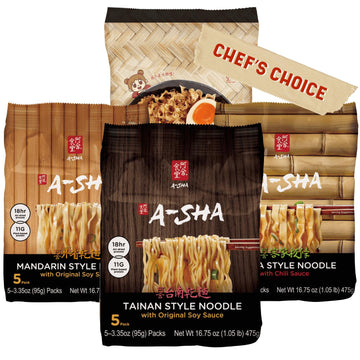 A-Sha Healthy Asian Instant Noodles with Sauce Pack | Best Sellers Variety Bundle | Vegan  Air Dried  High Protein | Great For Ramen  Stir Fry  Wok | 4 Flavors  19 Packs