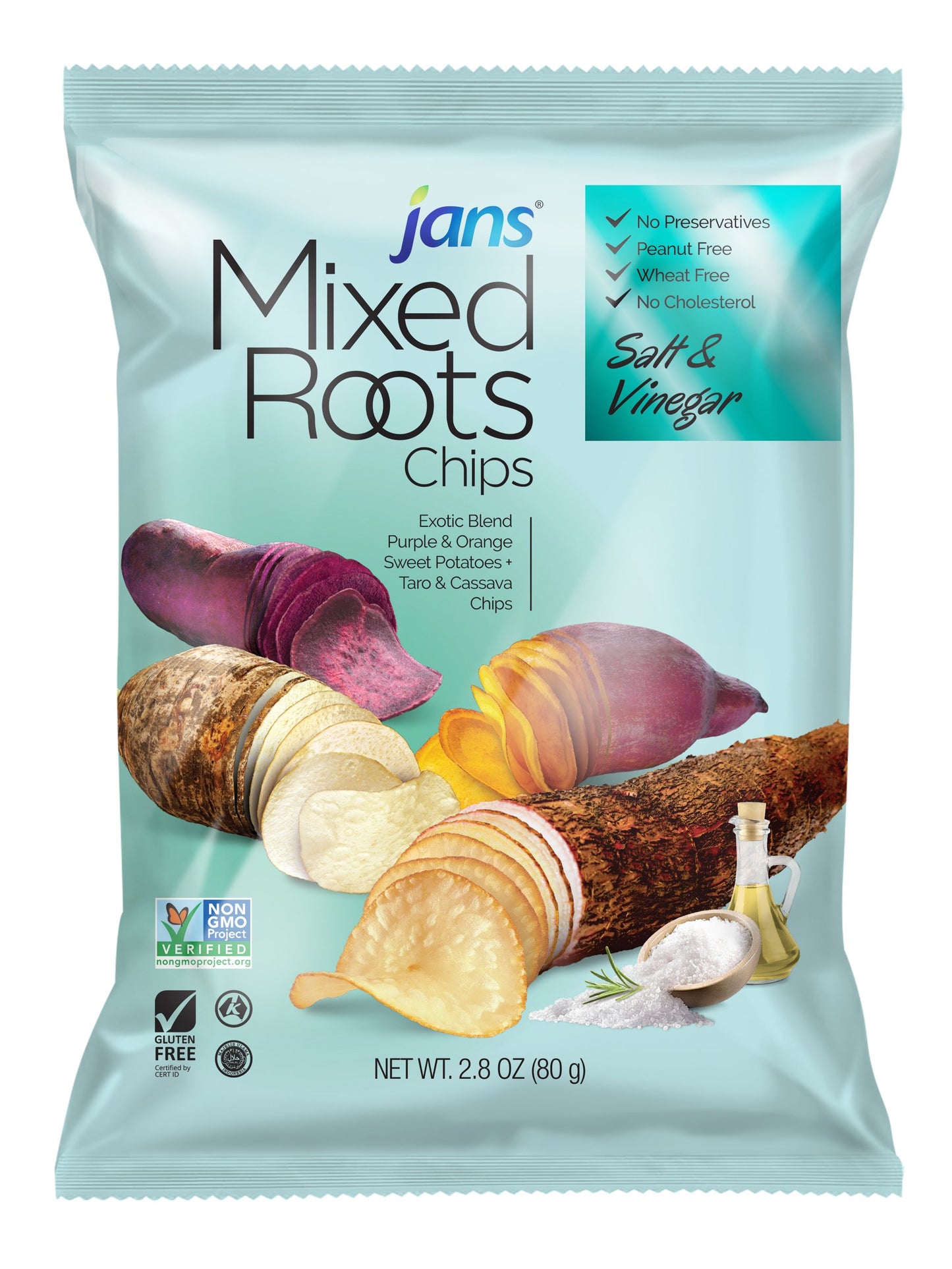 Mixed Roots Chips - All Natural Vegetable Chips (Salt & Vinegar, 2.8 oz)