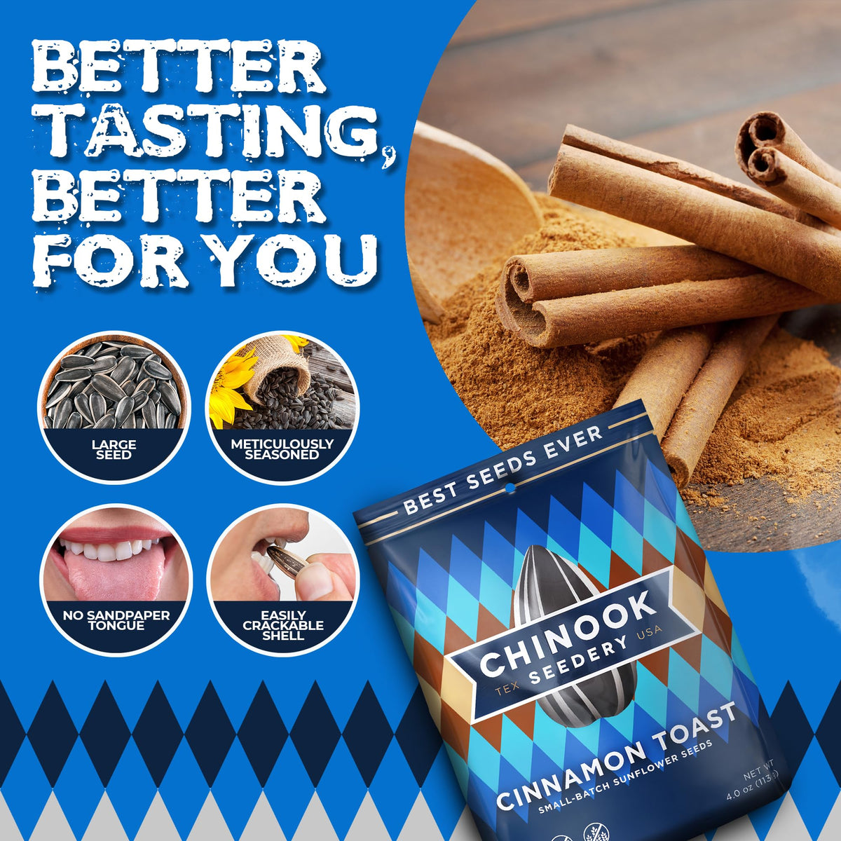 Chinook Seedery Roasted Jumbo Sunflower Seeds - Keto Snacks - Best For Snack Packs - Gluten Free, Non GMO Snack Food Gifts - 4 o