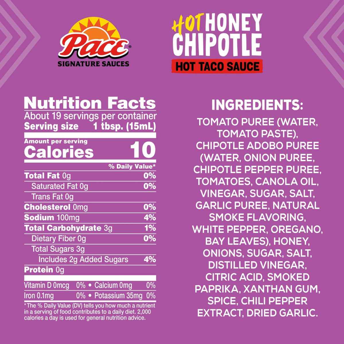 Pace Hot Honey Chipotle Signature Sauce, 11.1 Oz