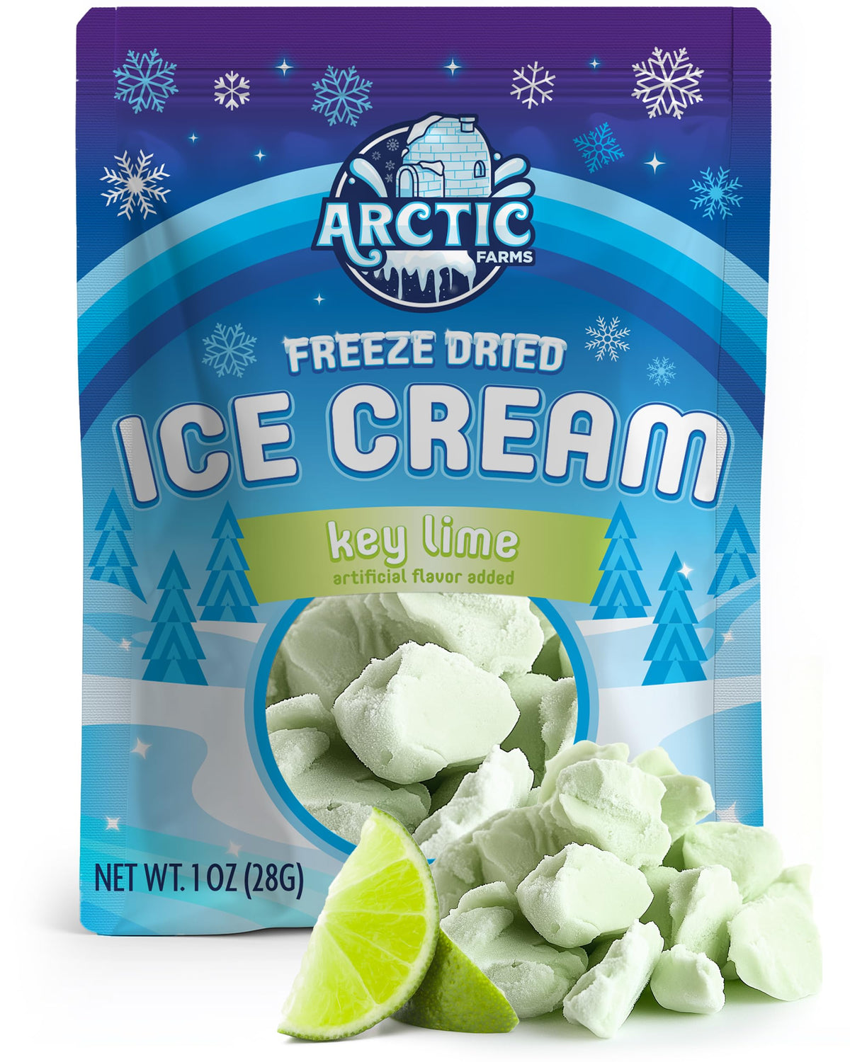 Arctic Farms Freeze Dried Ice Cream - Key Lime Flavor - 1 Ounce