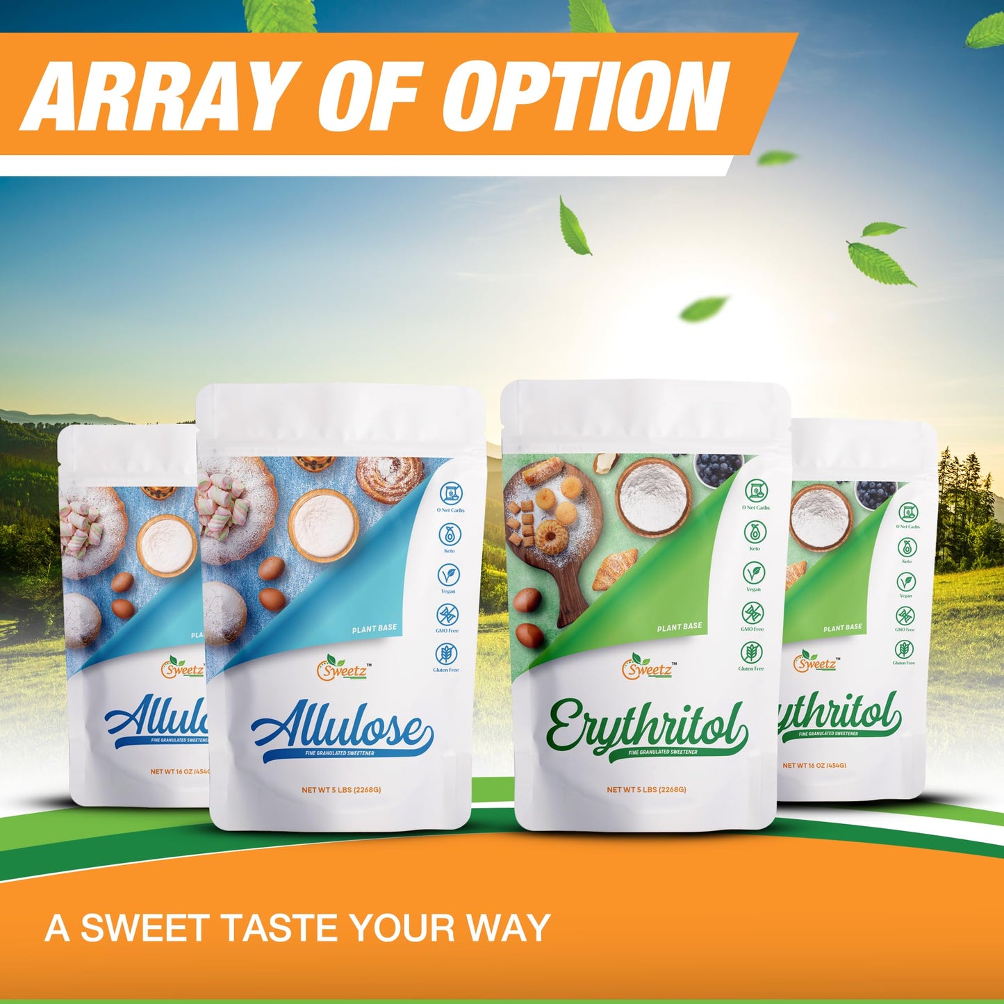 G-Sweetz Allulose & Erythritol Sweeteners, Sugar-Free, Low Carb, 48 Ounce (Pack of 1)