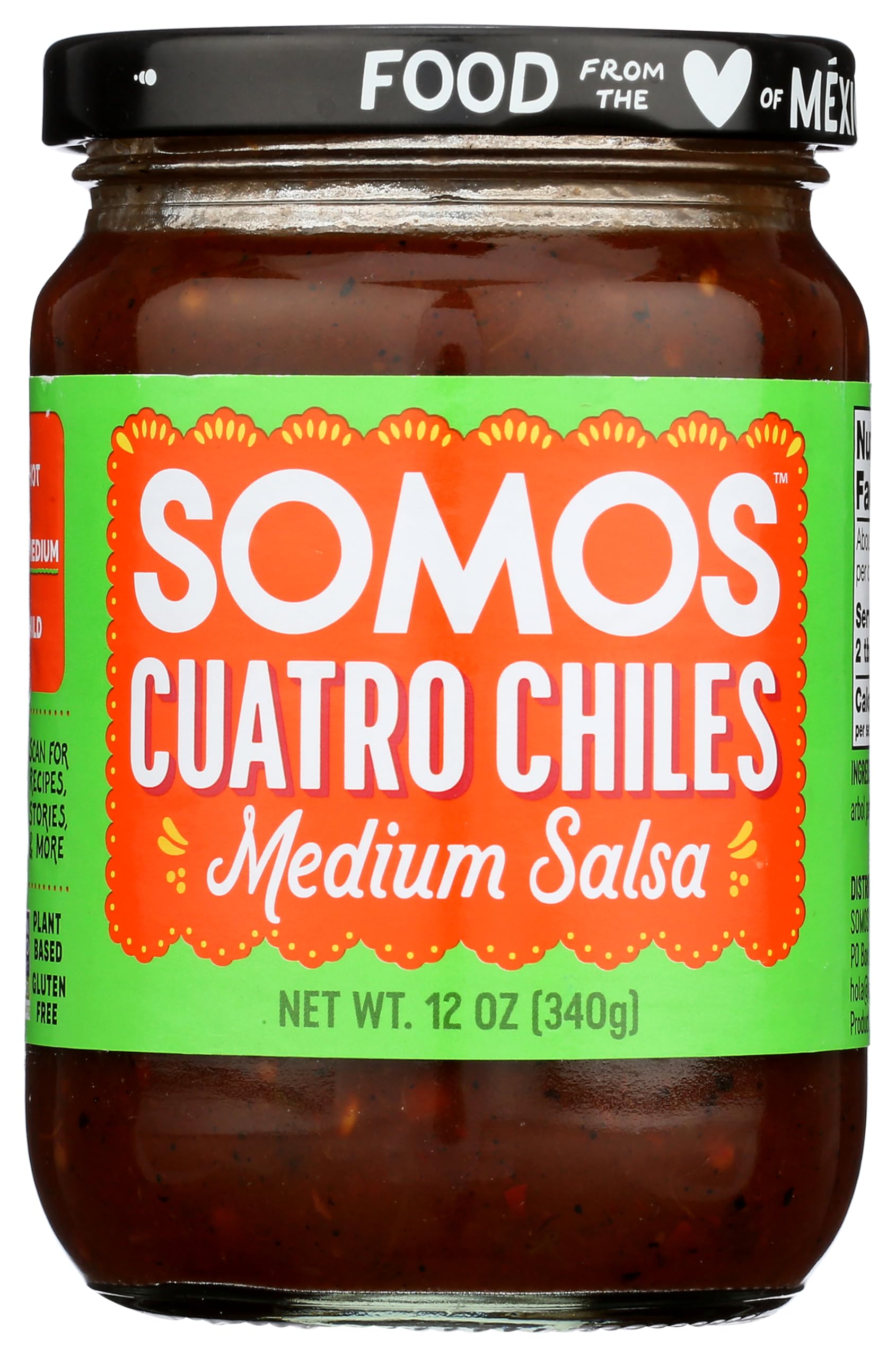 Somos Cuatro Chiles Salsa, Medium, 12 Oz (340 G)