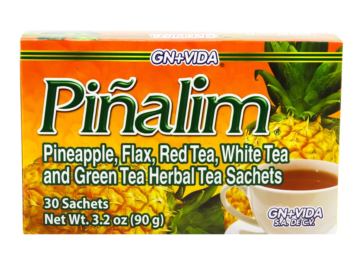 PIÑALIM Pinalim Tea - Pineapple Based with Red, Green, White Tea & Senna Leaf - 30 Tea Bags