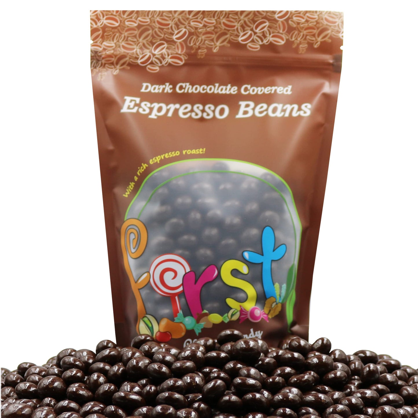 Chocolate Covered Roasted Espresso Coffee Beans (2 Pound, Dark Chocolate)