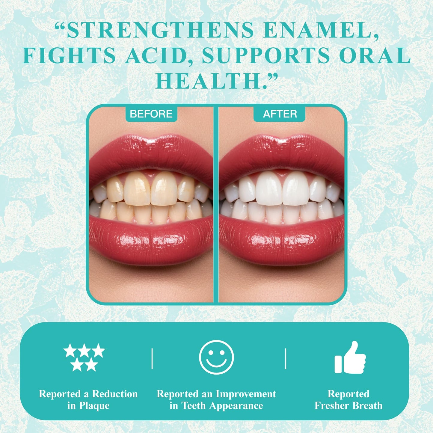 Remineralizing Gum Hydroxyapatite Gum with Xylitol, Coconut Oil, Activated Charcoal & Bee Propolis, Nature Sugar-Free Mint Chewi