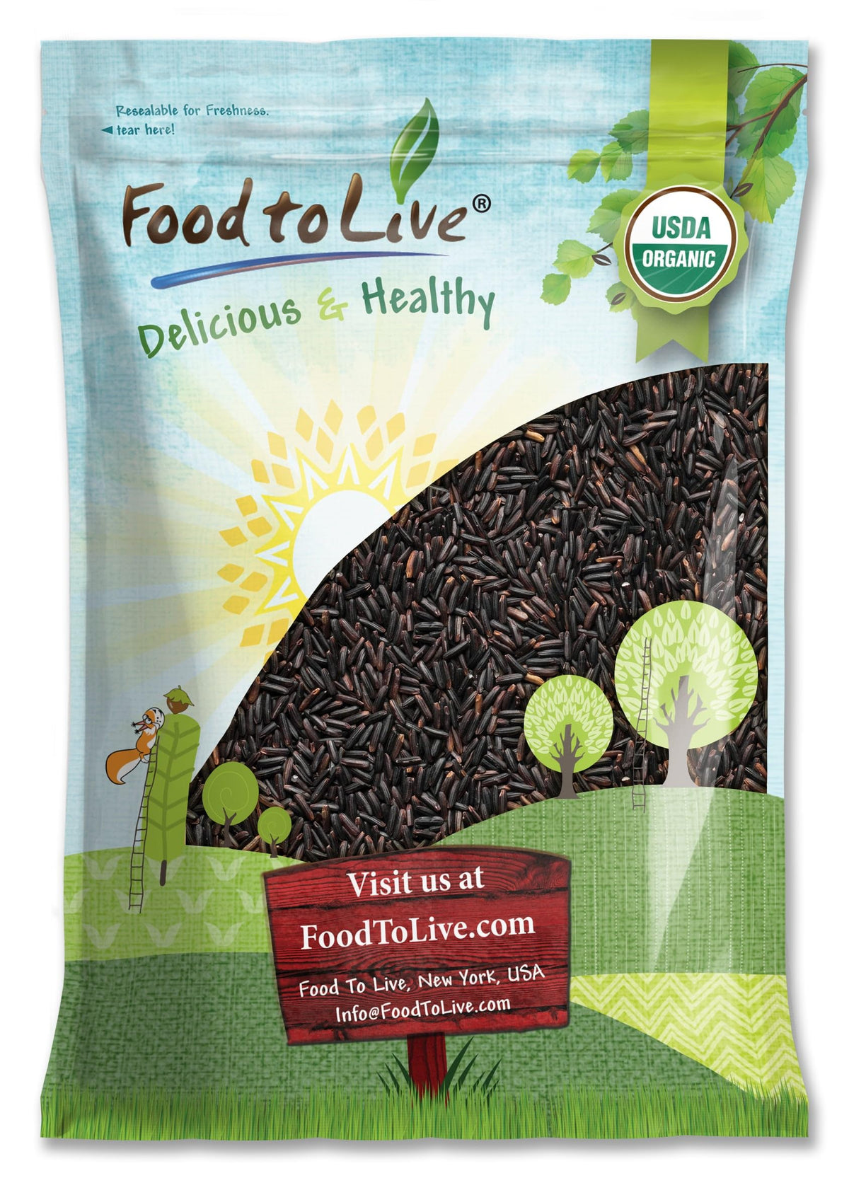 Food to Live Organic Black Rice, 10 Pounds - Whole Grain Non-GMO Rice. Nutty and Sweet Flavor. Rich in Antioxidants and Dietary 