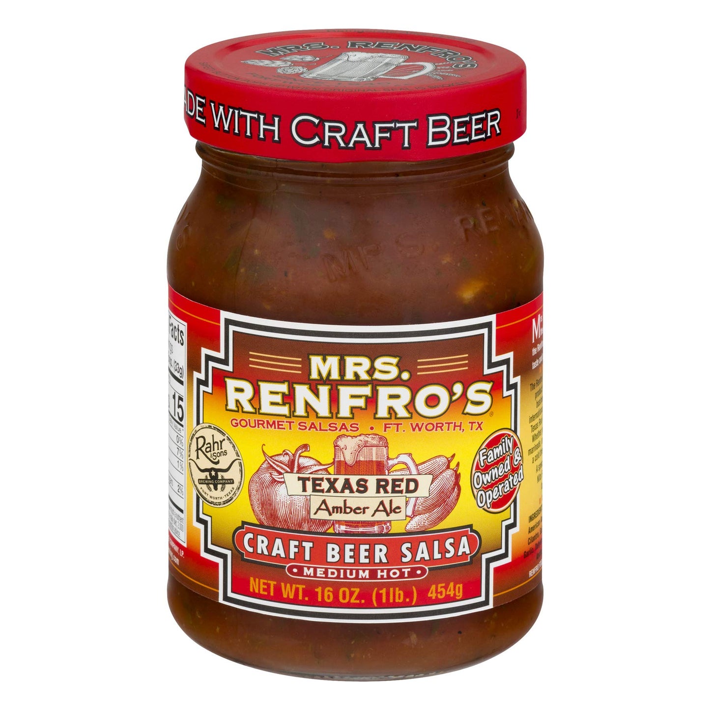 Mrs. Renfros Salsa Texas Rd Craft Beer, 16 oz, 1.66 lb, Model KE00298226