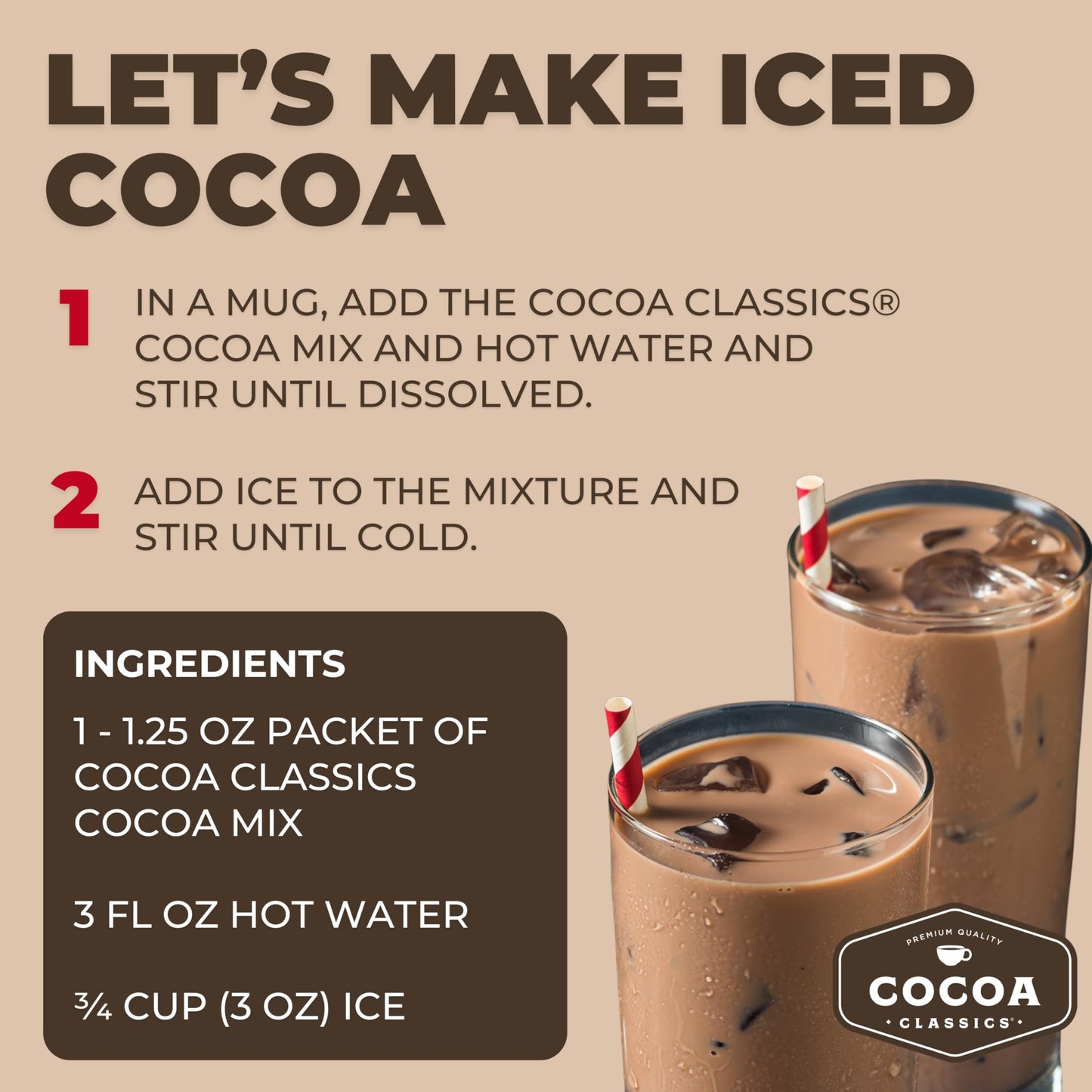 Cocoa Classics Caramel Cocoa Mix | Made With Nonfat Milk | Just Add Hot Water | Gluten Free & Kosher Dairy Friendly | 1.25Oz Pac