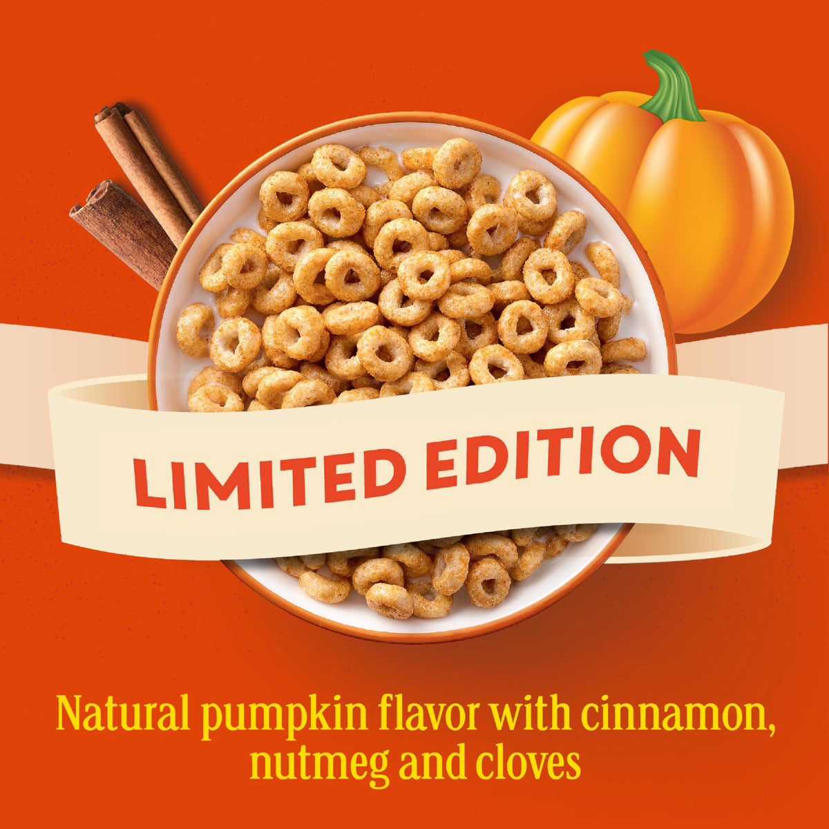 Pumpkin Spice Cheerios, Gluten Free Breakfast Cereal, 10.8 Oz