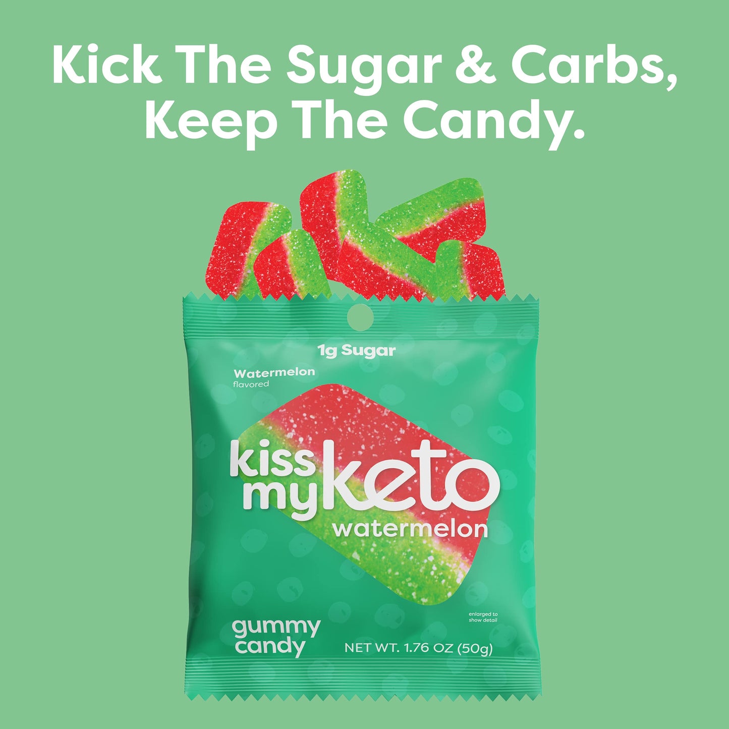 Kiss My Keto Gummies Candy - Low Carb Watermelon Candy Gummy, Keto Snack Pack - Healthy Candy Gummys - Vegan Candy, Keto Gummy C