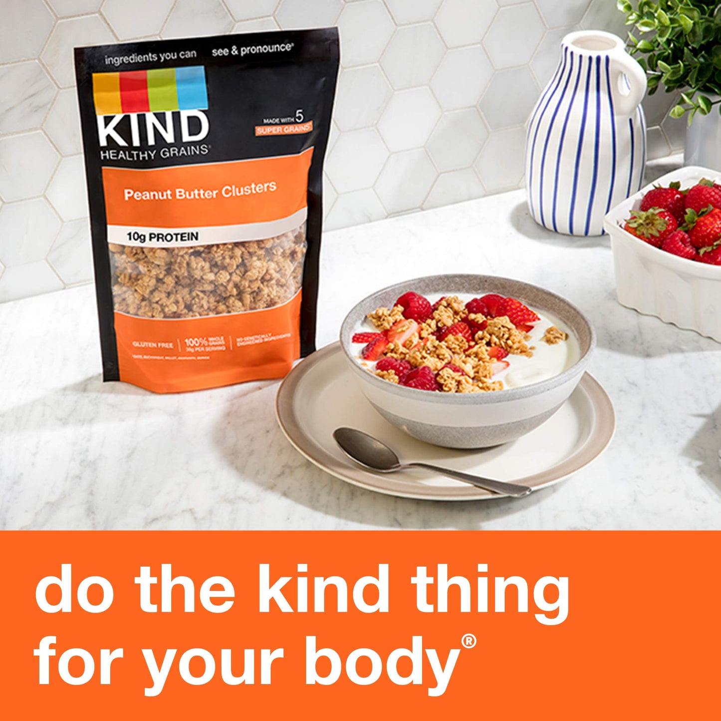 Kind Healthy Grains Granola, Healthy Snack, Peanut Butter Granola Clusters, 10G Protein, Snack Mix 11 Oz (3 Pack)