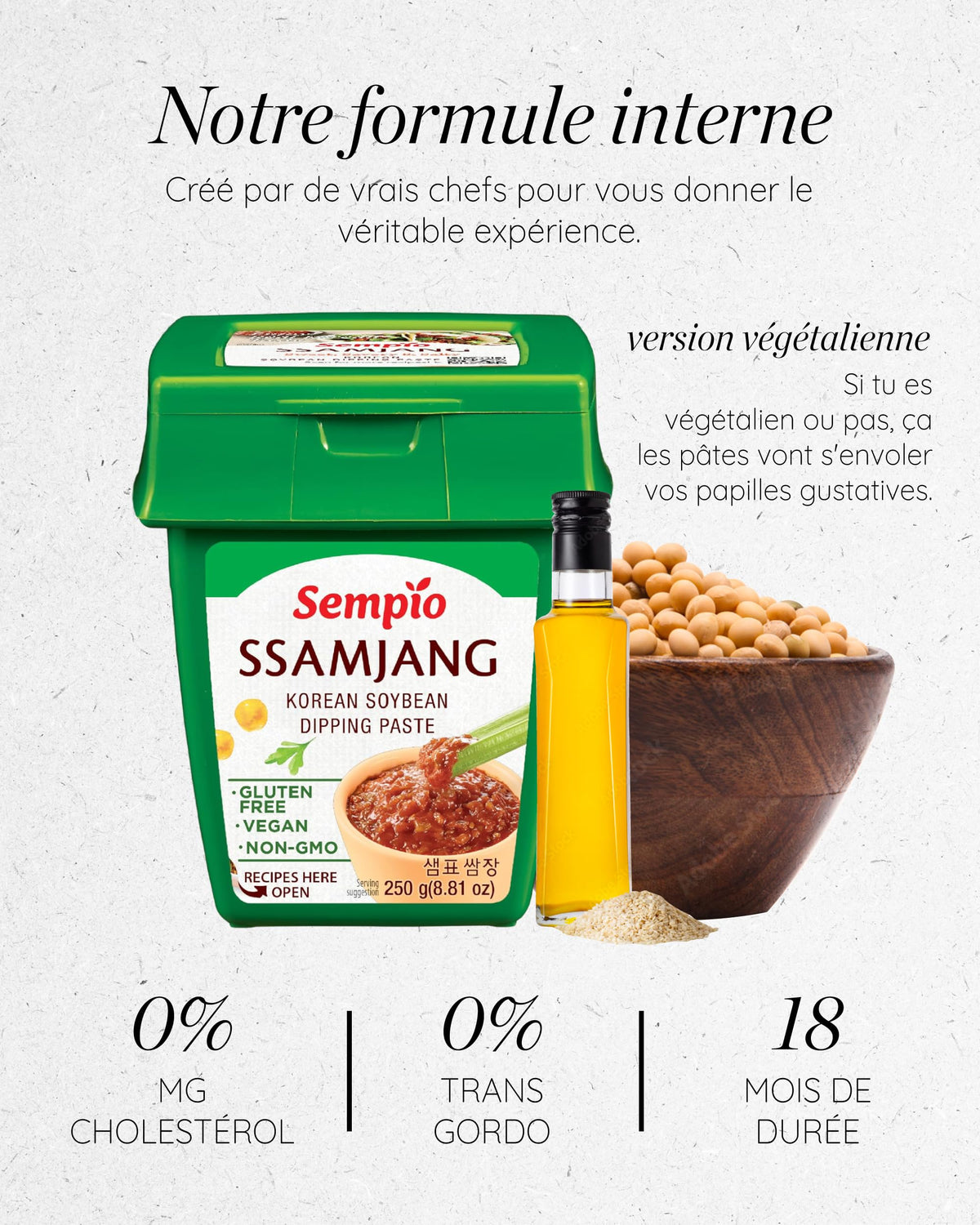 Sempio Ssamjang (8.8oz) - Umami-Rich Korean Soybean Dipping Paste. Sauce for Vegetables, Korean BBQ & More. Vegan, Non-GMO.