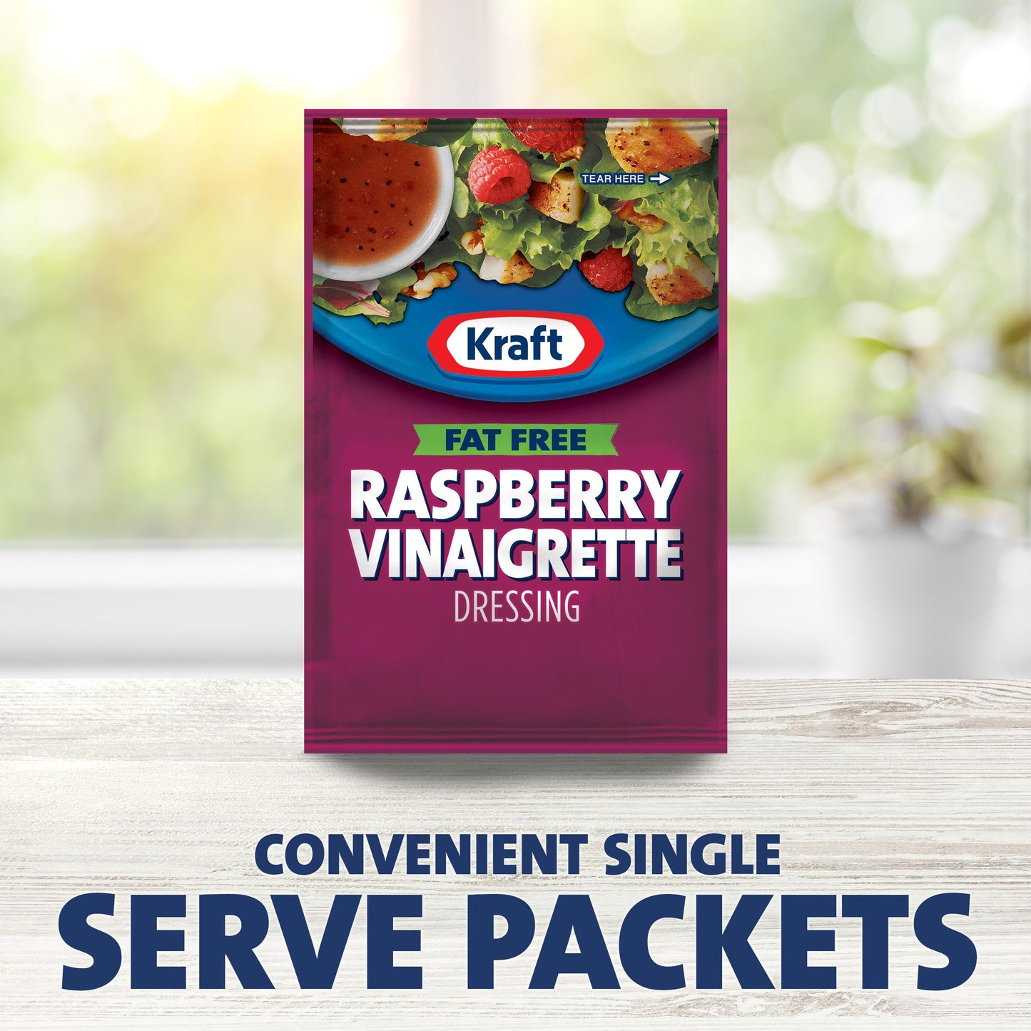 Good Seasons Kraft Fat Free Raspberry Vinaigrette Salad Dressing, 1.5 oz Packets, Pack of 60