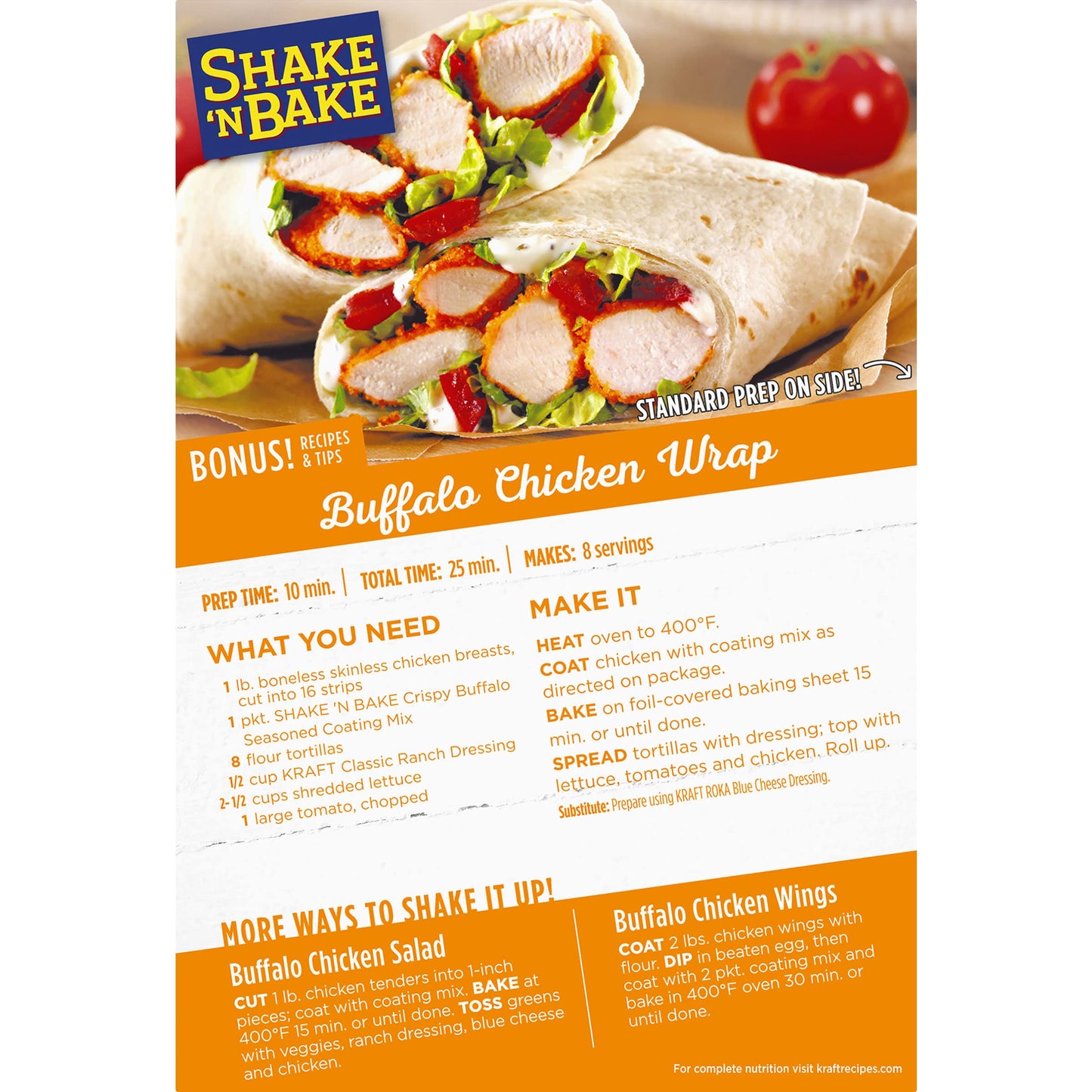 Shake N Bake Crispy Buffalo Seasoned Coating Mix Box (4.75 oz Boxes, Pack of 8)